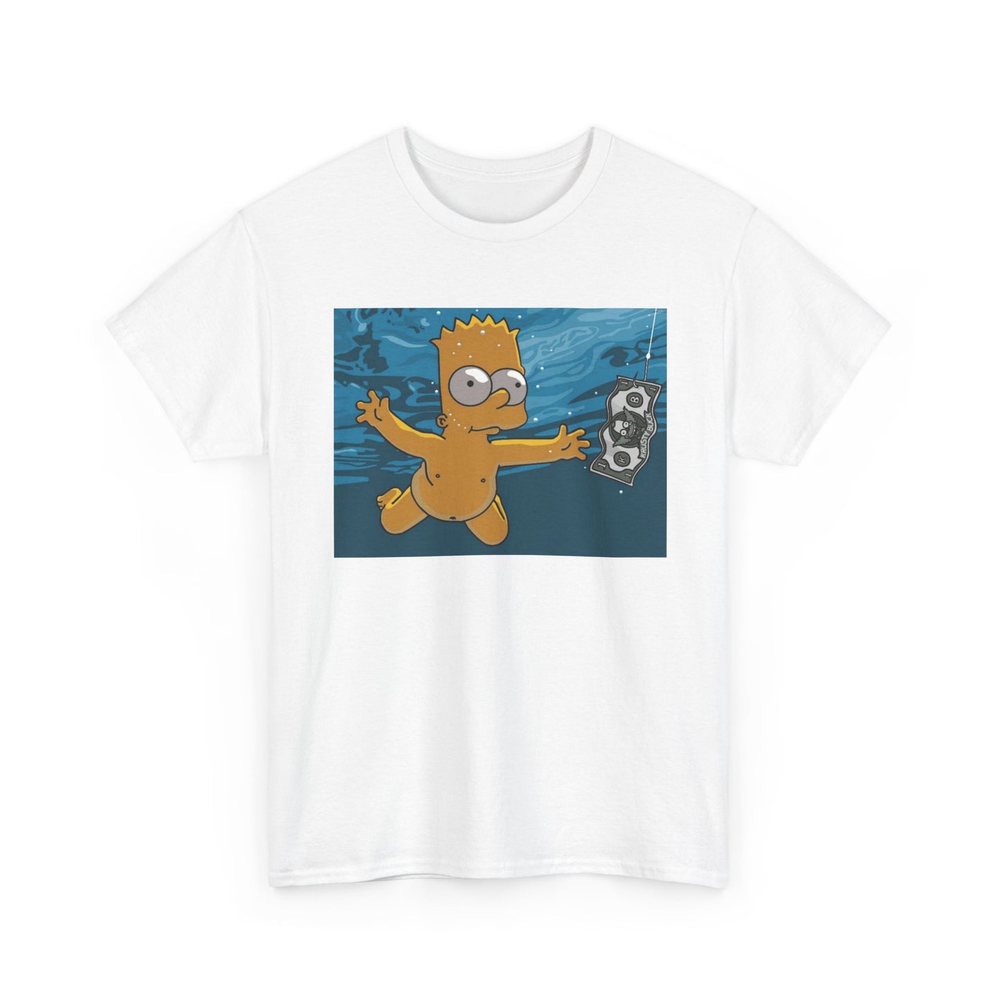 Simpsons T-shirt vintage nirvana retro art funny graphic Unisex Heavy Cotton Tee