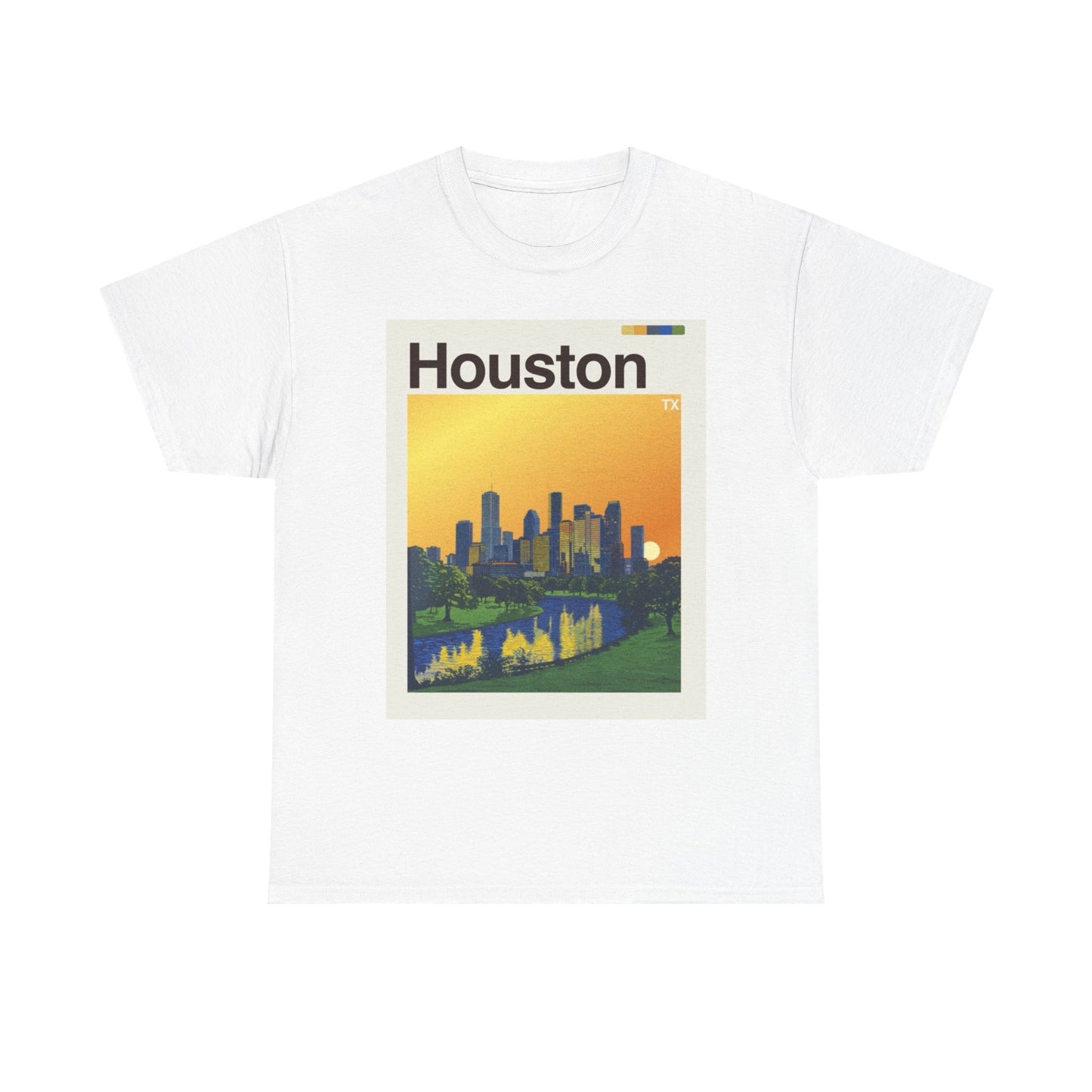 Houston Skyline Graphic T Shirt Cotton Tee Apparel New