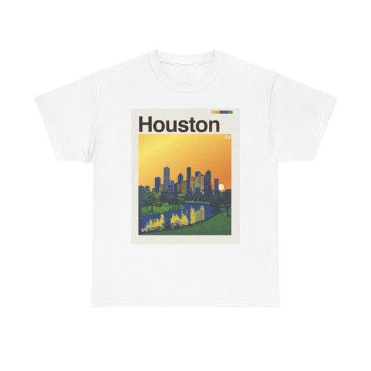 Houston Skyline Graphic T Shirt Cotton Tee Apparel New