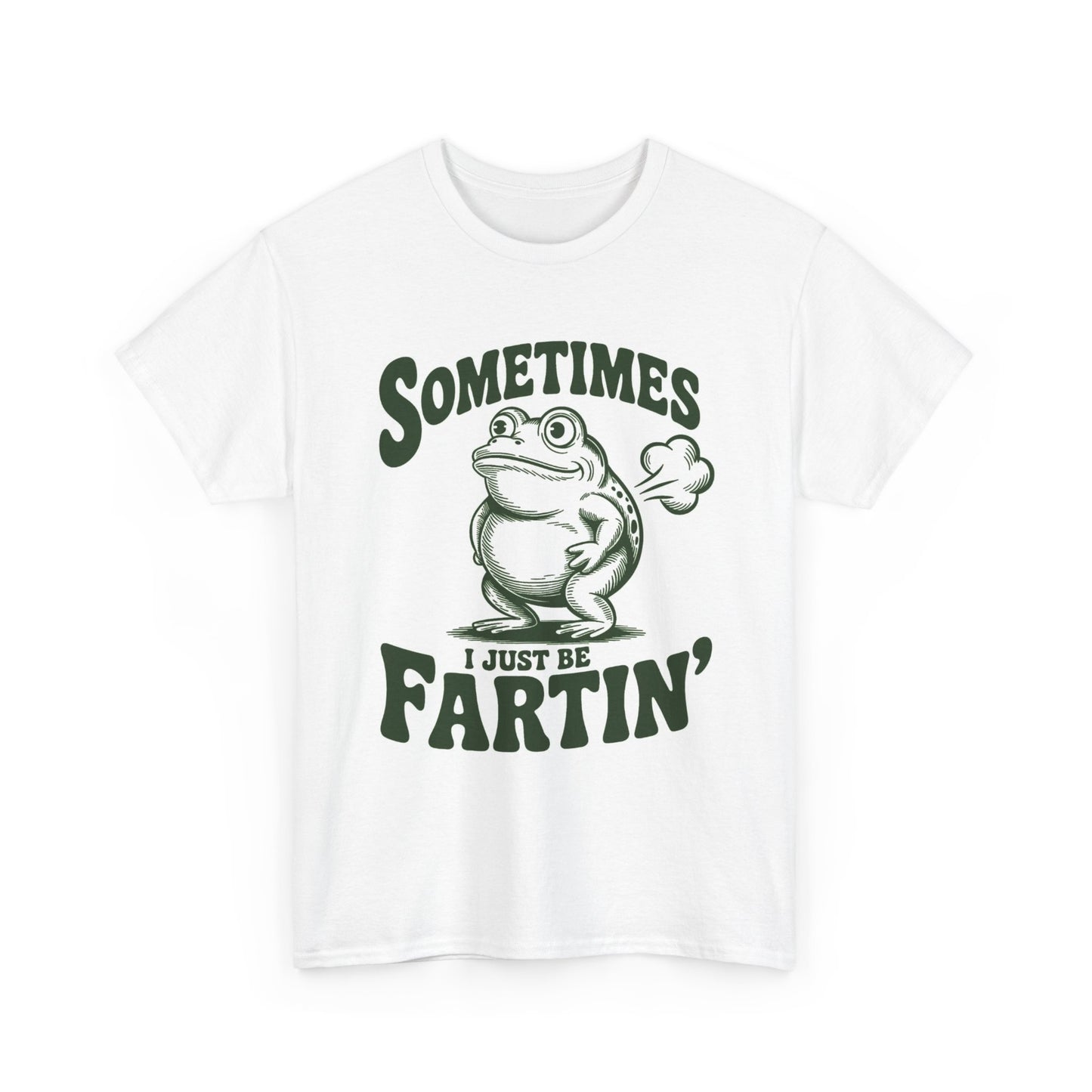 Frog Farting Funny Graphic T Shirt Men's Heavy Cotton Tee