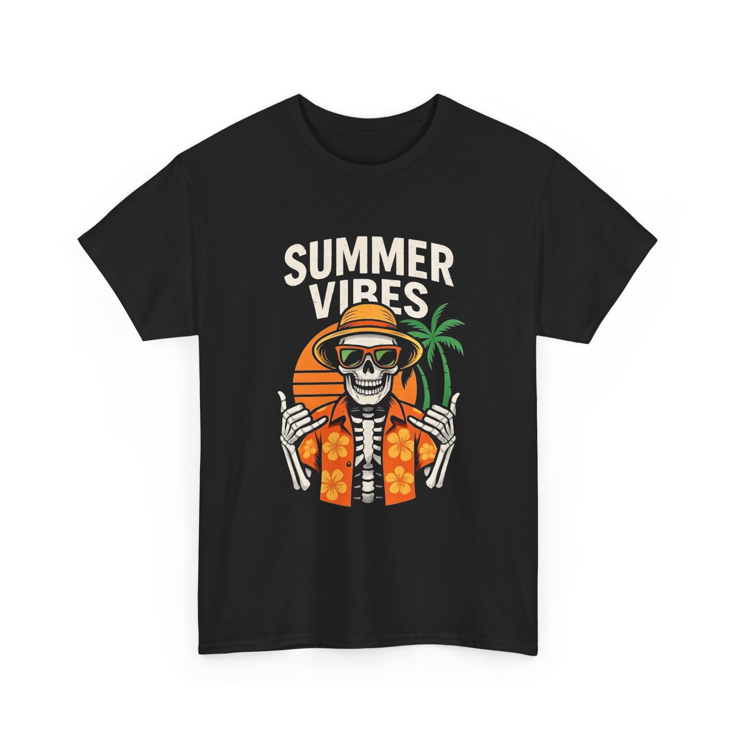 Summer Vibes Graphic T Shirt Unisex Heavy Cotton Tee Gift New