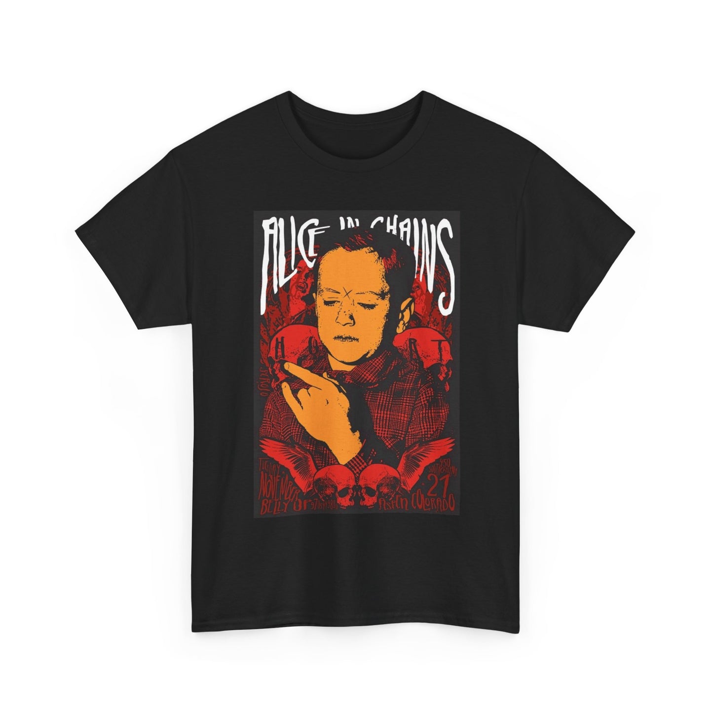 Alice In Chains band rock vintage graphic art retro Unisex Heavy Cotton Tee