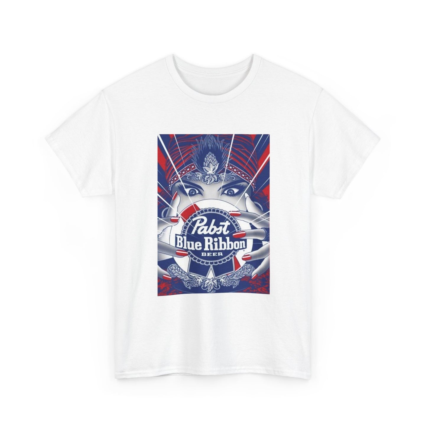 Pabst Blue Ribbon Tshirt Vintage Poster Beer American Unisex Heavy Ad