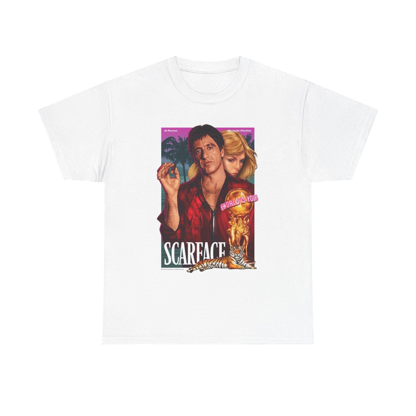 Scarface Graphic T Shirt Vintage Tony Montana Miami Unisex Heavy Cotton Tee