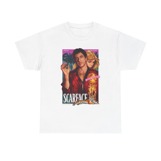 Scarface Graphic T Shirt Vintage Tony Montana Miami Unisex Heavy Cotton Tee