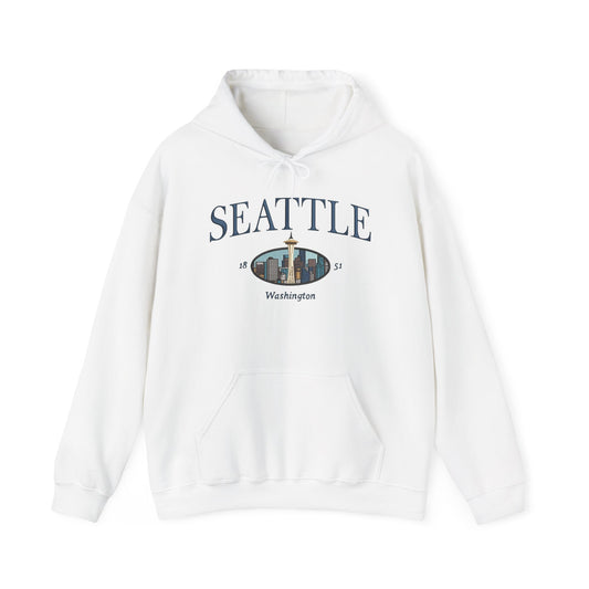 Seattle Washington Graphic Hoodie Heavy Blend Sweatshirt NEW