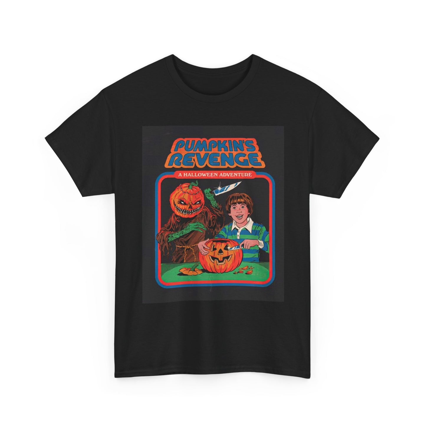 Pumpkins Revenge Tshirt Funny Arcade 80s Retro Vibe Unisex Heavy Cotton Tee