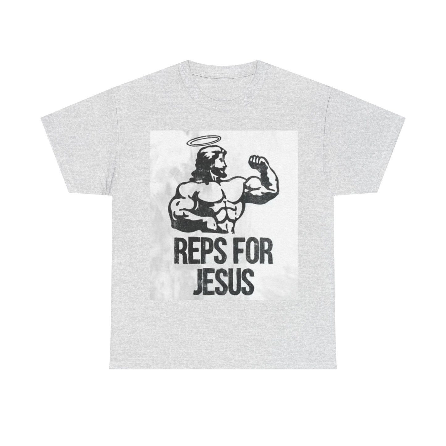 Reps For Jesus Shirt Funny Gym Gear Workout Unisex Heavy Cotton Tee