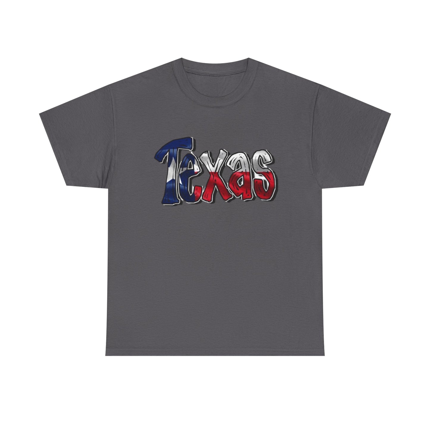 Texas State American Flag Graphic T Shirt NEW GIFT Unisex Heavy Cotton Tee