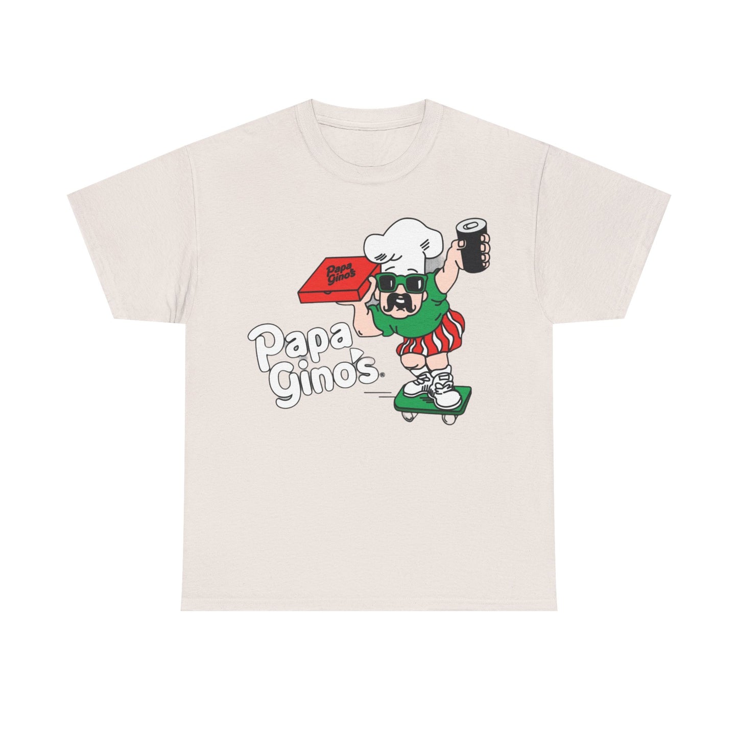 Papa Ginos Shirt Retro Logo Boston New England Pizza Unisex Heavy Cotton Tee