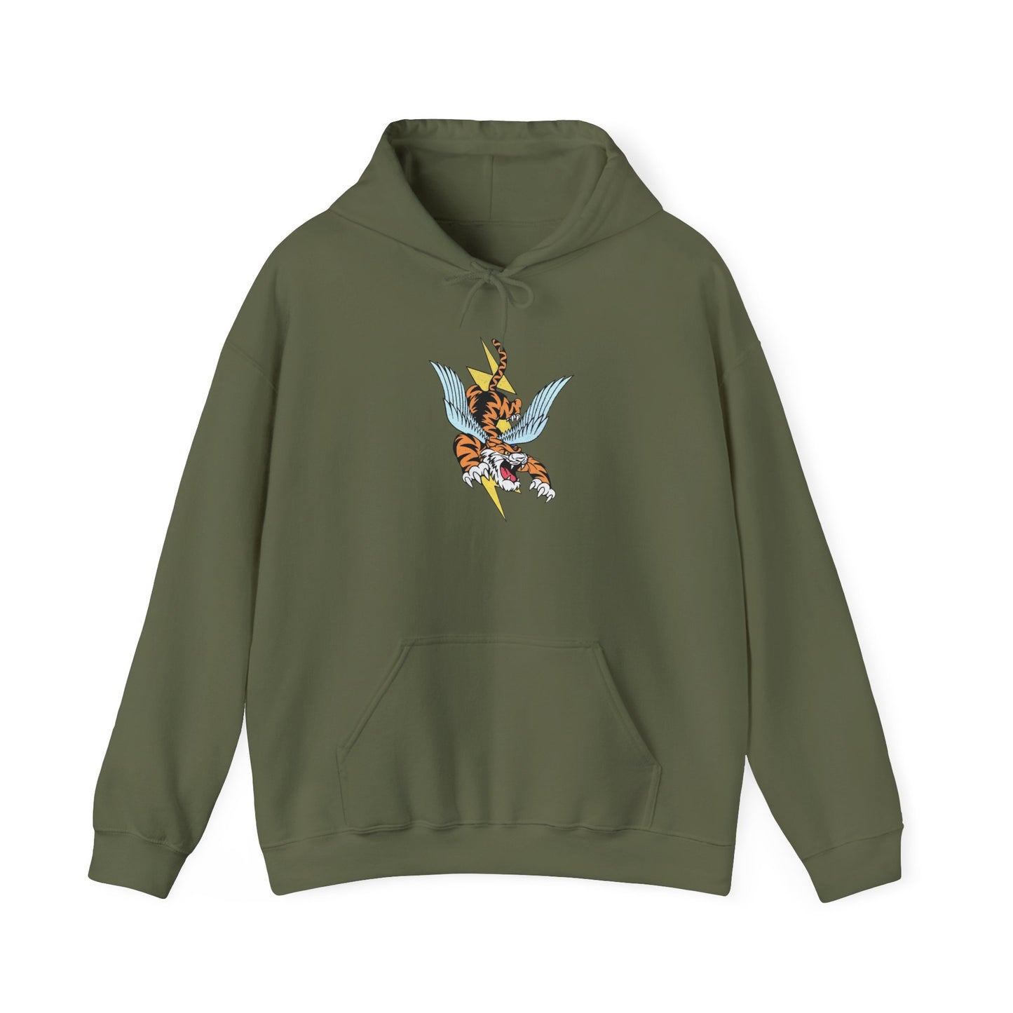 Flying Tiger Graphic Hoodie Unisex Heavy Blend™ Hooded Sweatshirt