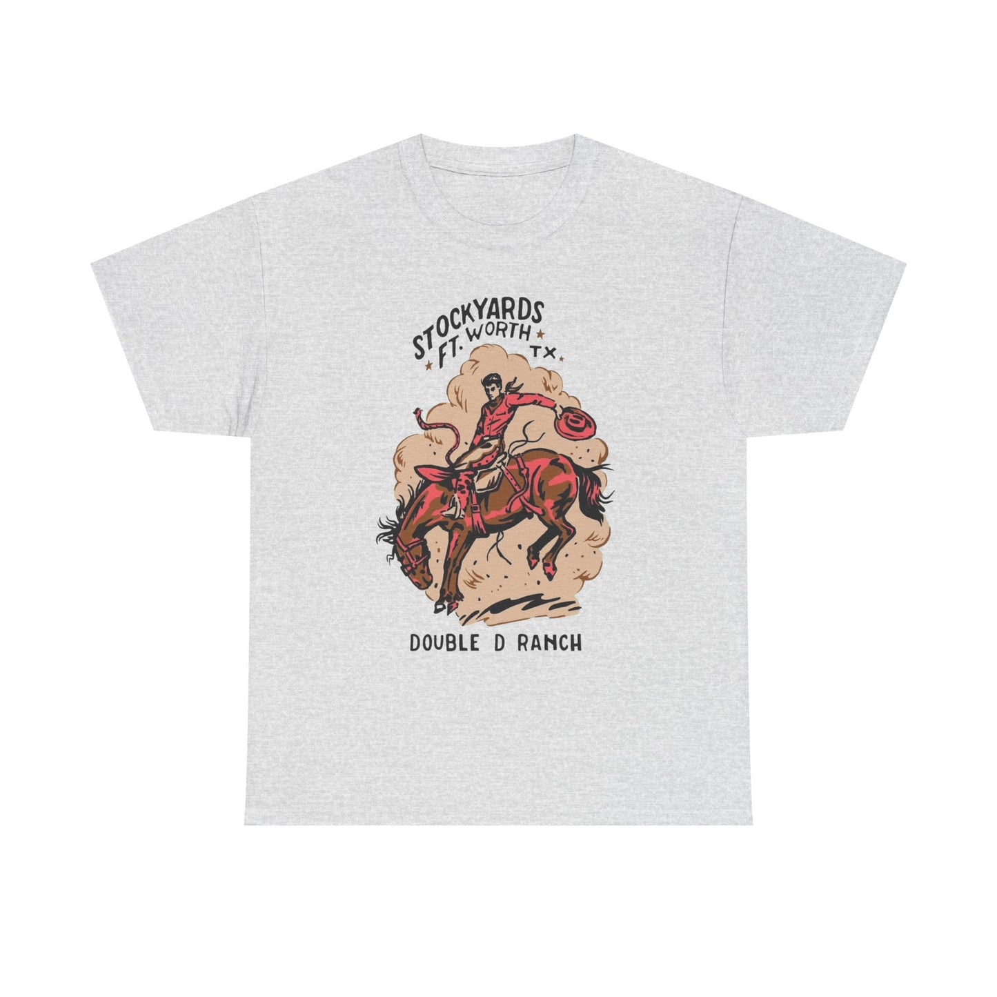 Texas Cowboy Stockyards Vintage Graphic T Shirt Unisex Heavy Cotton Tee