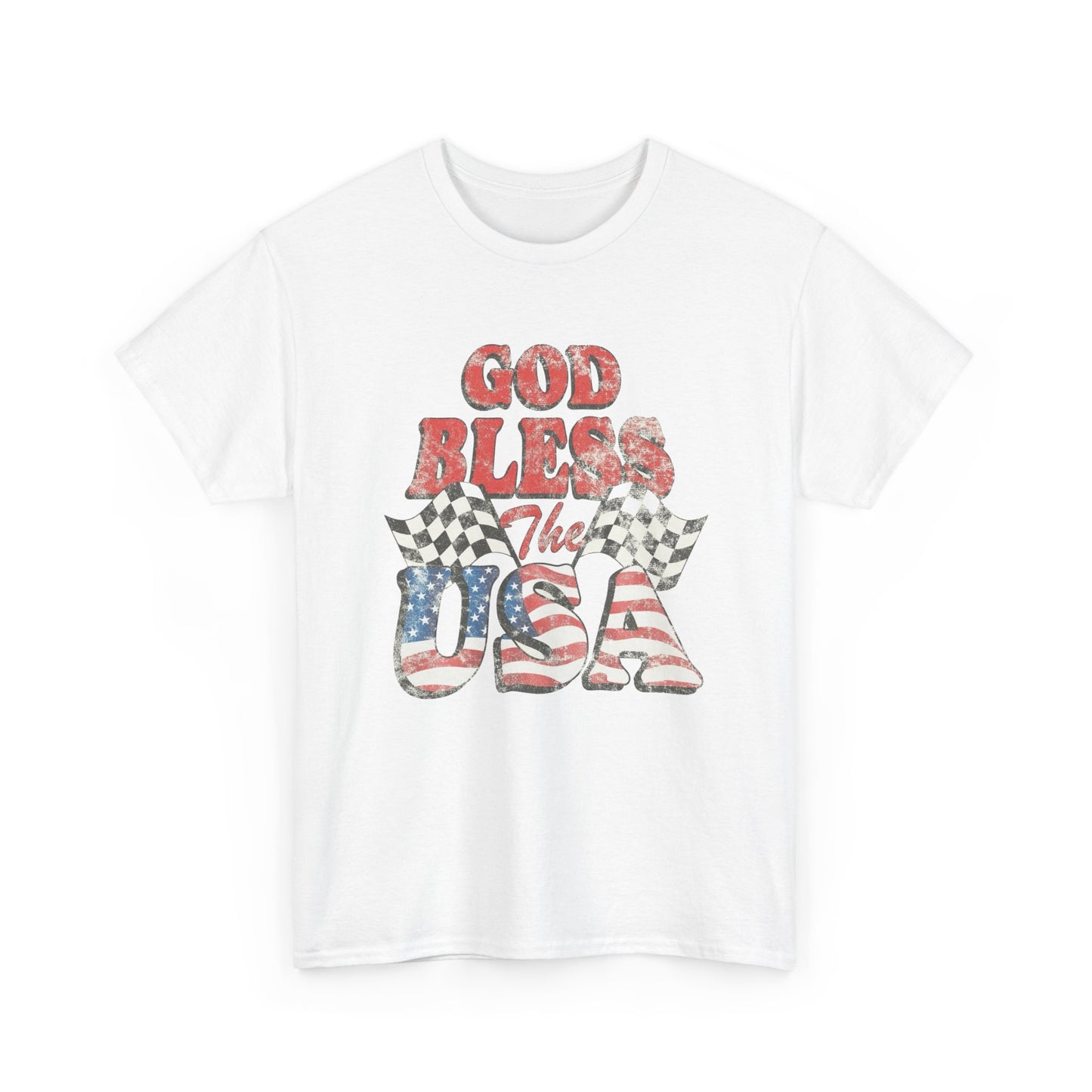 God Bless The USA Graphic T Shirt NEW Unisex Heavy Cotton Tee