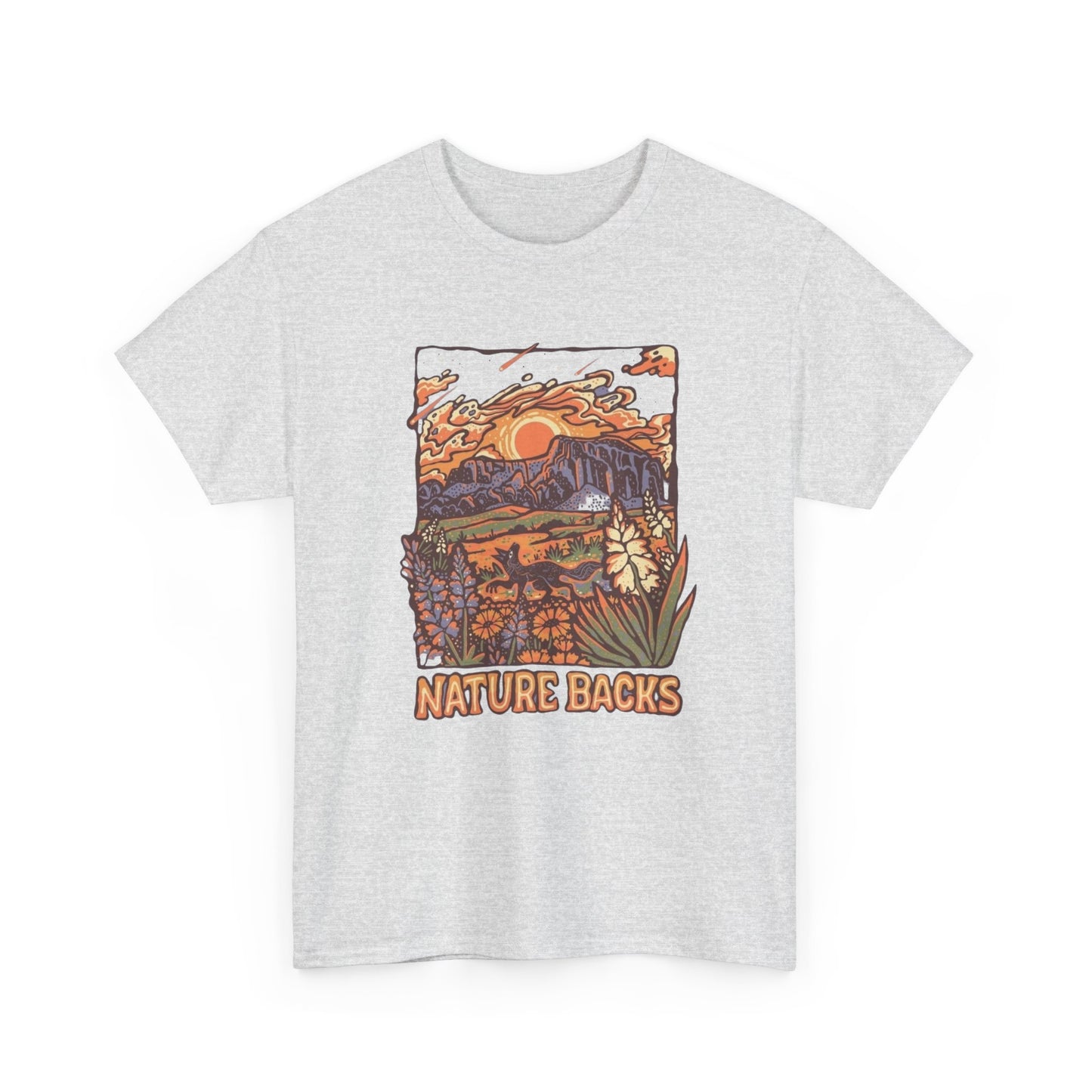 Nature Backs Graphic T Shirt Unisex Heavy Cotton Tee