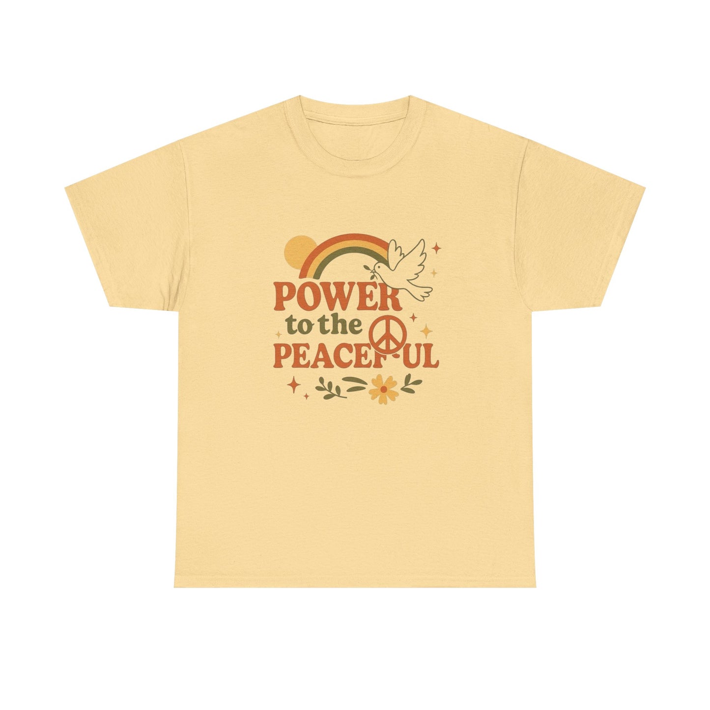 Power To The Peaceful Graphic T Shirt Adult NEW