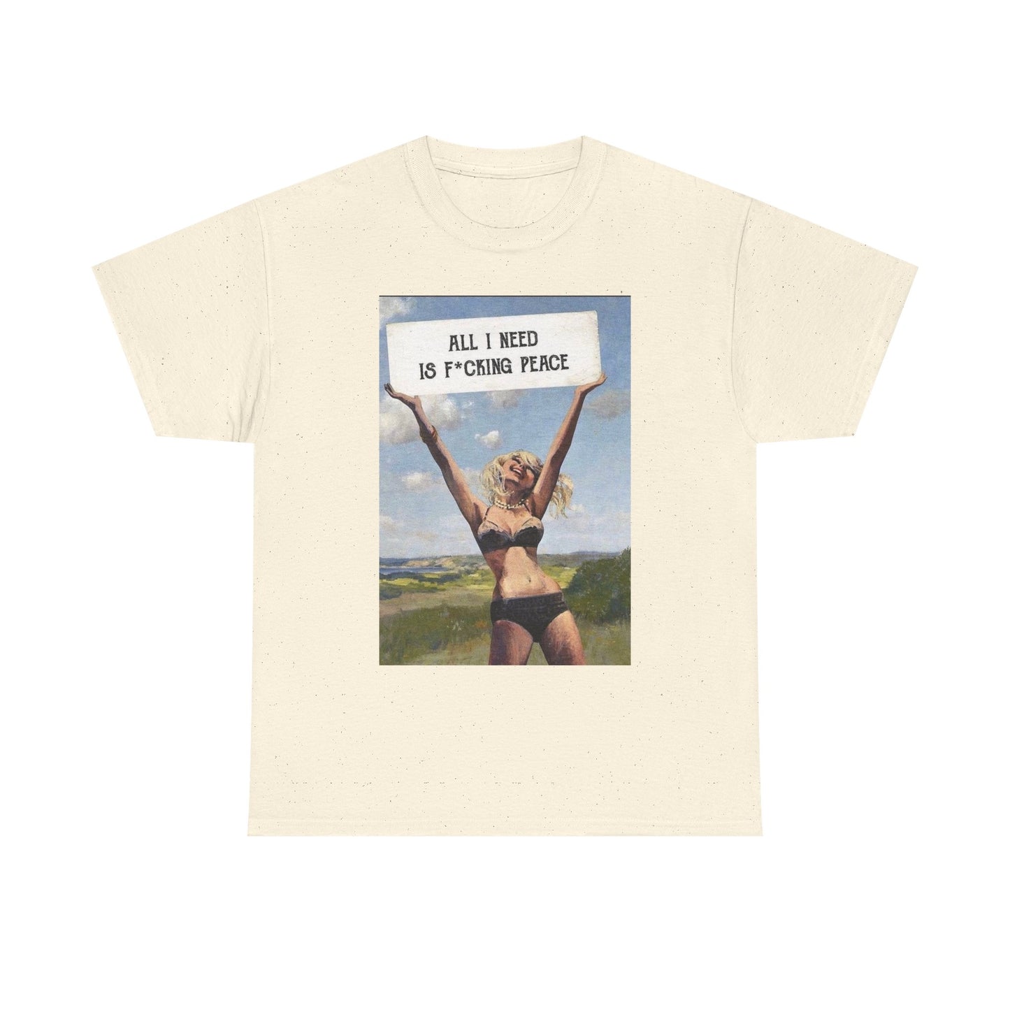 All I Need Is Peace Graphic T-Shirt Womens Comfy Cotton Tee NEW