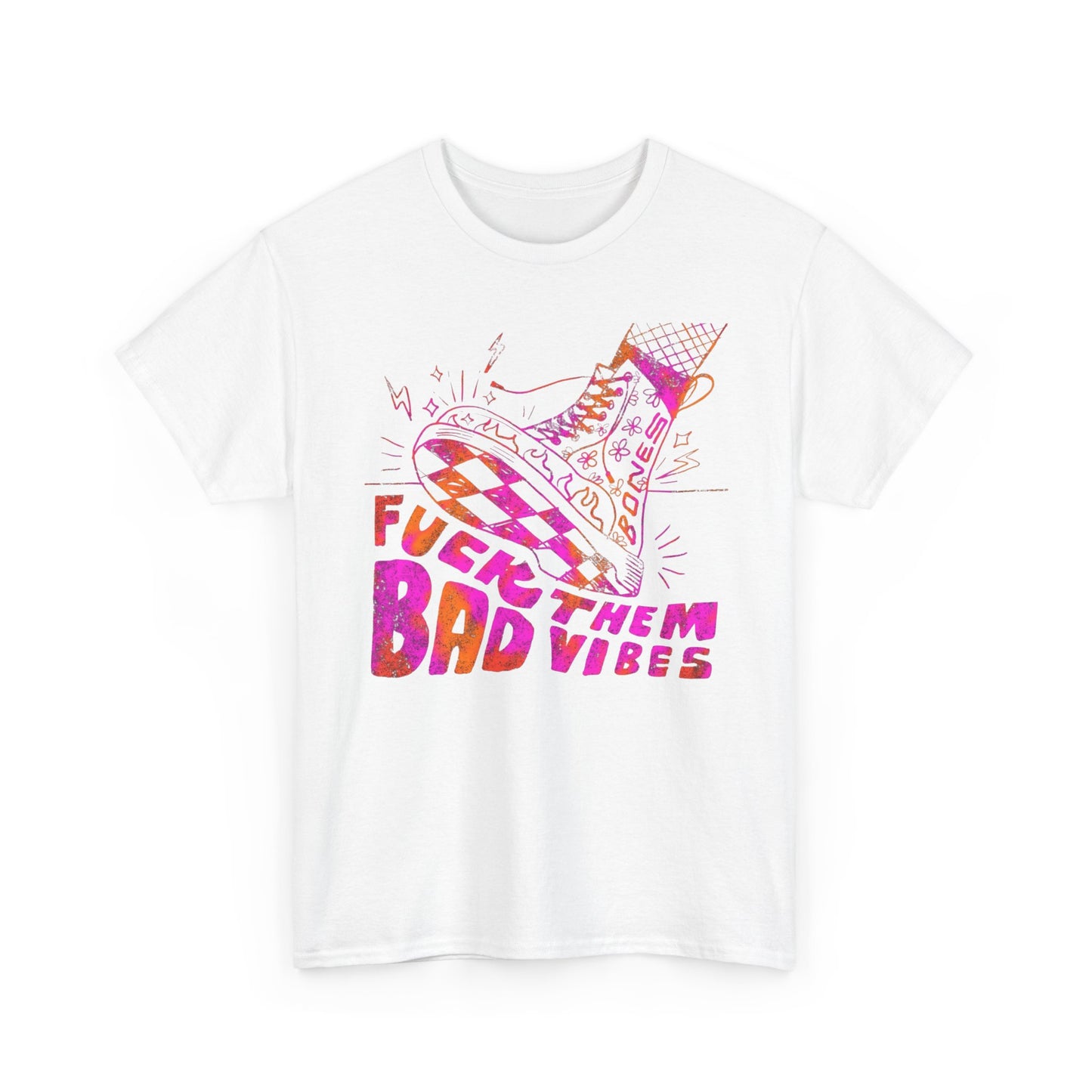 No Bad Vibes Graphic T-Shirt Unisex Heavy Cotton Tee Gift