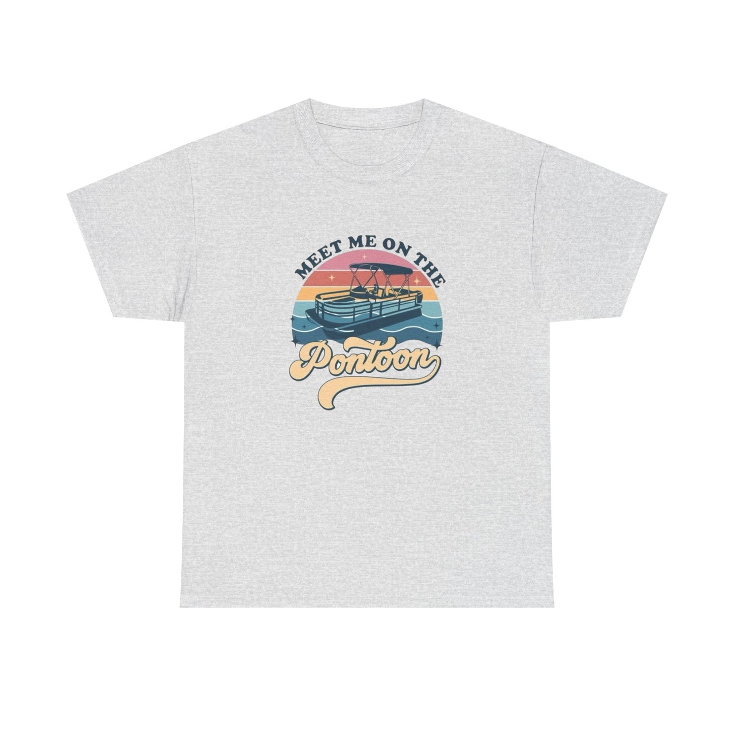 Meet Me On The Pontoon Boat Graphic T Shirt Unisex Heavy Cotton Tee