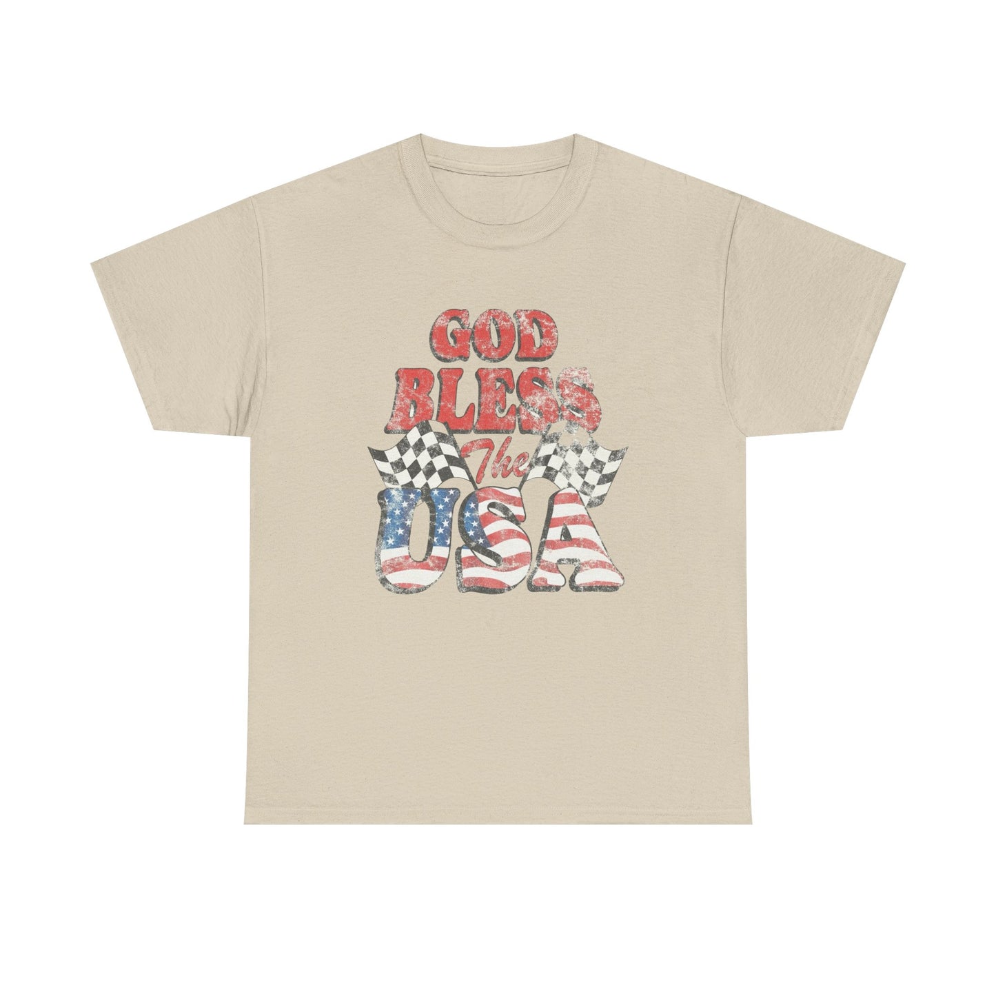 God Bless The USA Graphic T Shirt NEW Unisex Heavy Cotton Tee