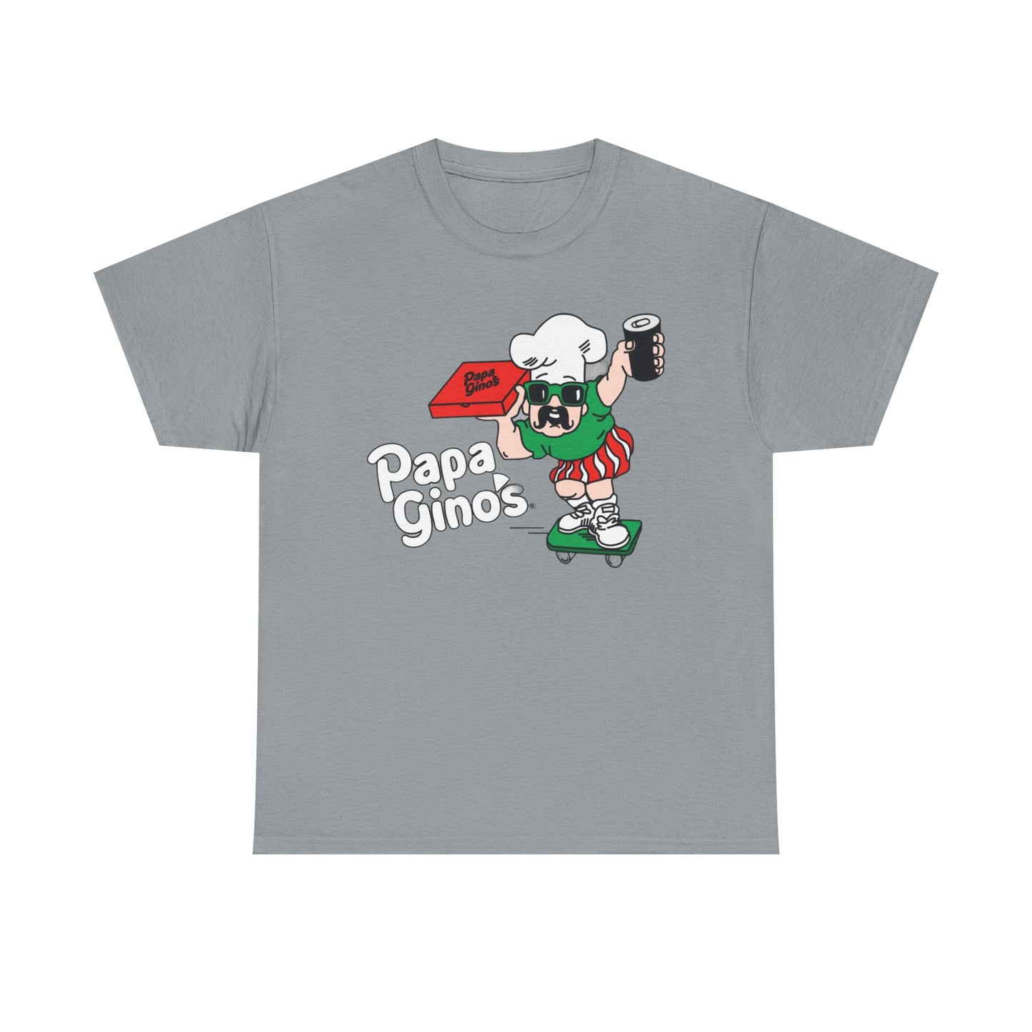 Papa Ginos Shirt Retro Logo Boston New England Pizza Unisex Heavy Cotton Tee