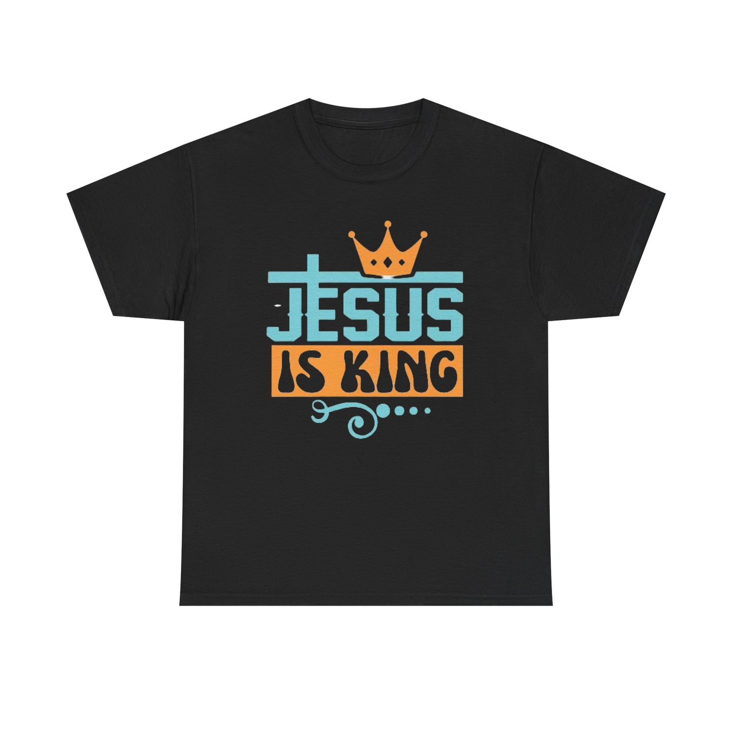 Jesus Tshirt Jesus is king religious Crown Graphic Unisex Heavy Cotton Tee