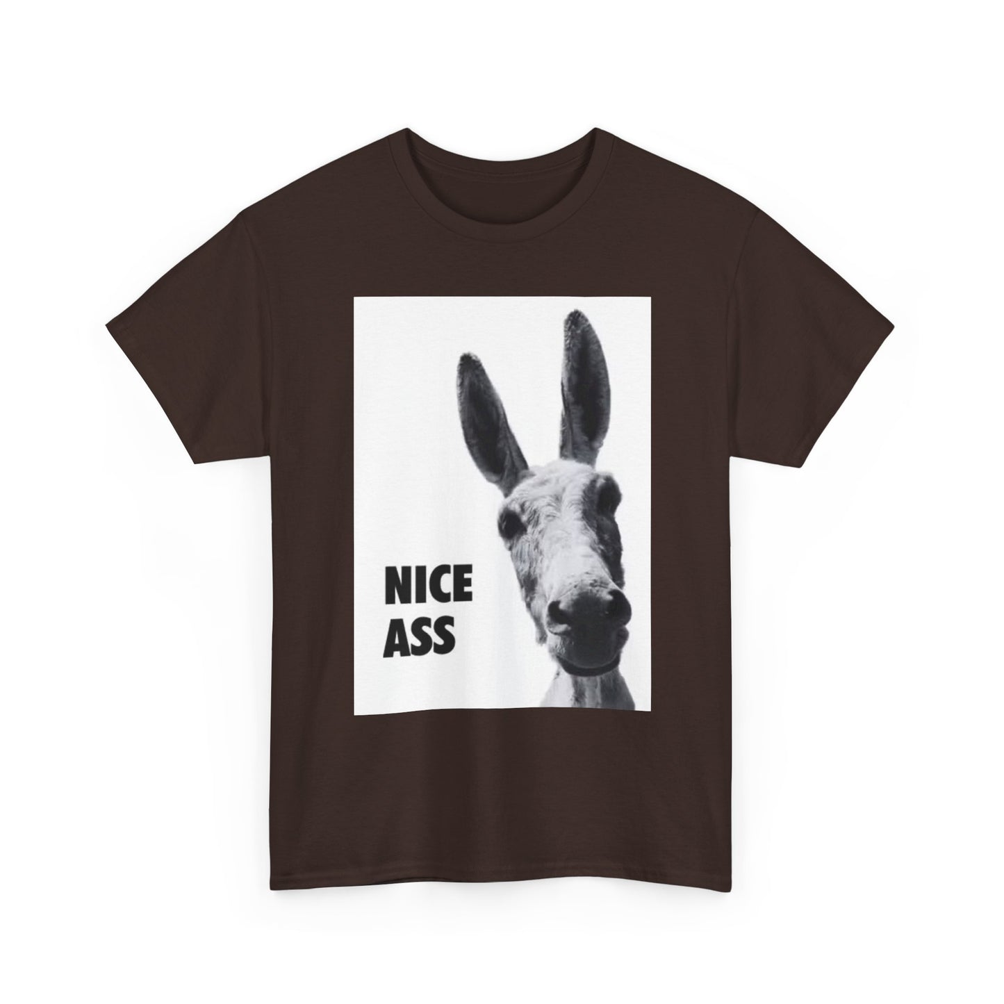 Nice Ass T Shirt Funny Donkey Animal Jokes Comedy Gift Unisex Heavy Cotton Tee