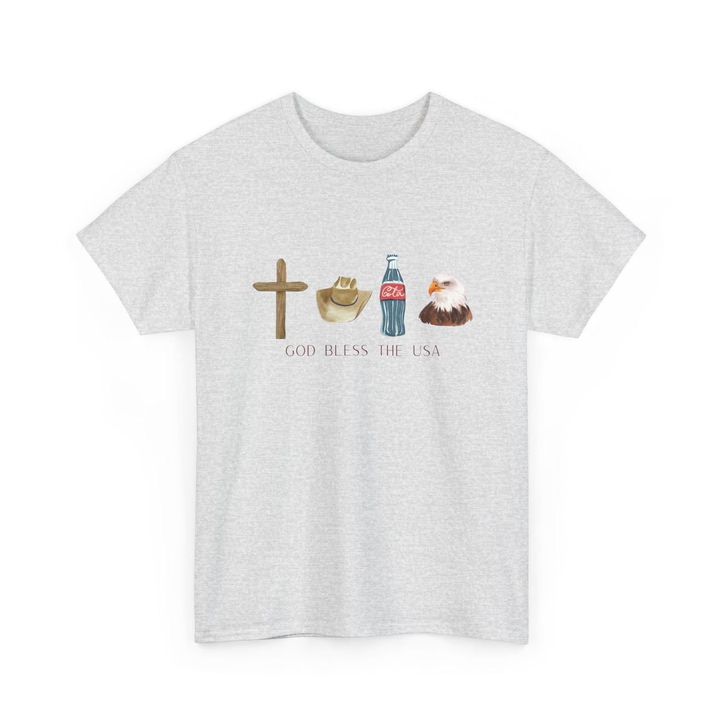 God Bless The USA T Shirt Graphic Men's Heavy Cotton Tee