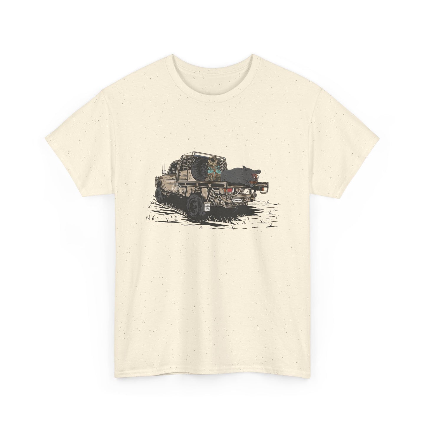 Hog Hunting Graphic T Shirt Unisex Heavy Cotton Tee