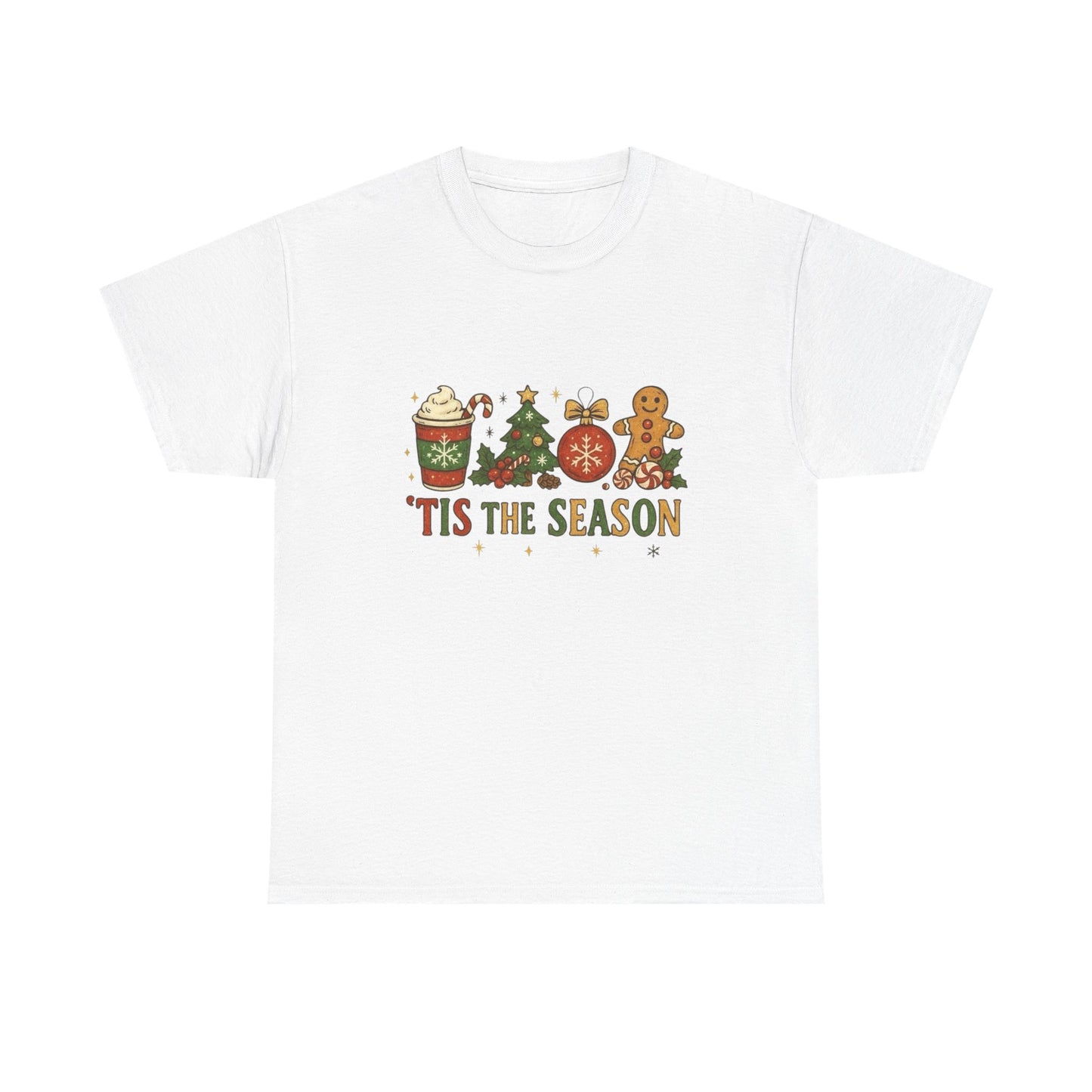 Tis The Season Christmas Graphic T Shirt NEW Unisex Heavy Cotton Tee