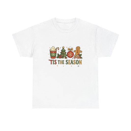 Tis The Season Christmas Graphic T Shirt NEW Unisex Heavy Cotton Tee