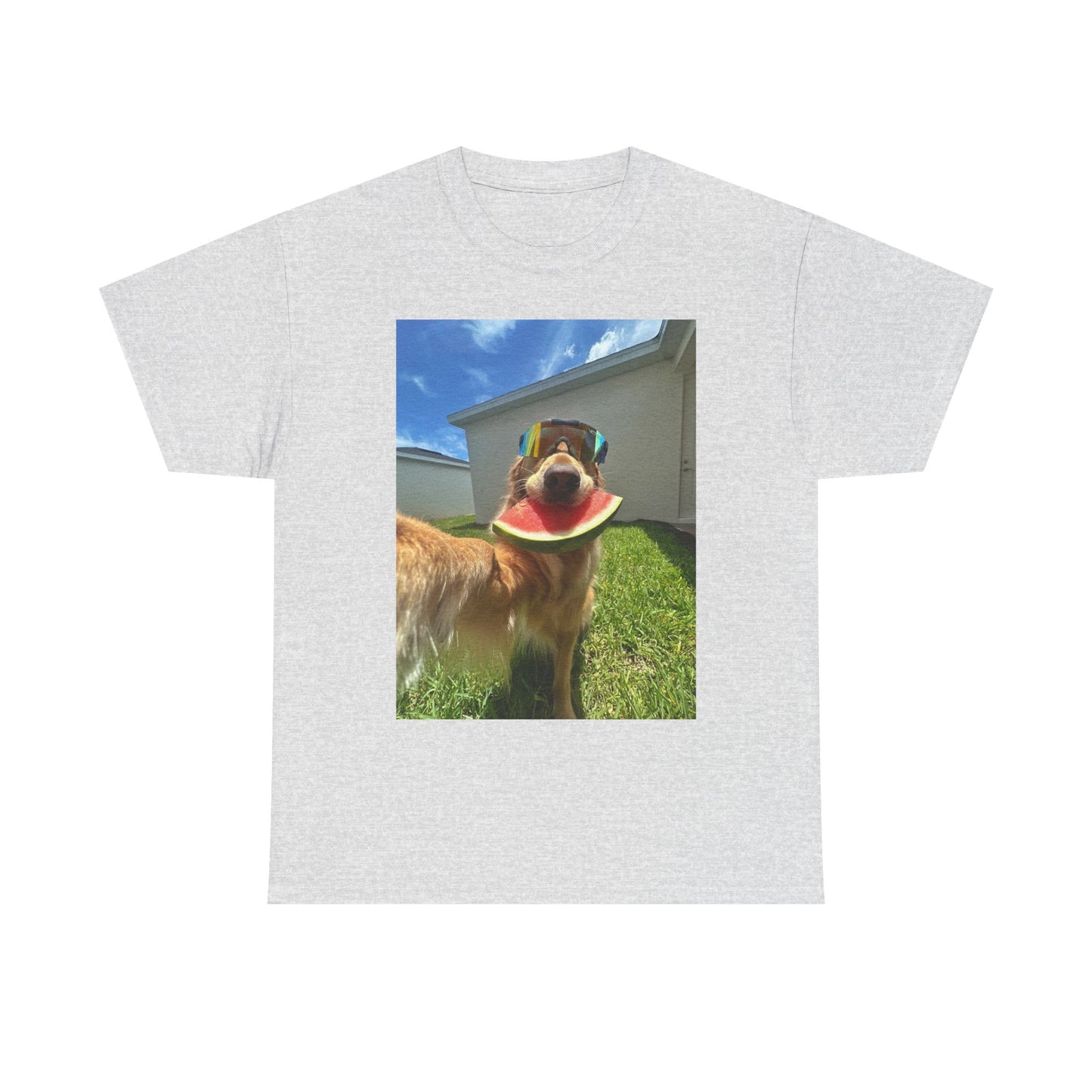 Funny Golden Retriever Selfie Graphic T-Shirt Unisex Heavy Cotton Tee NEW