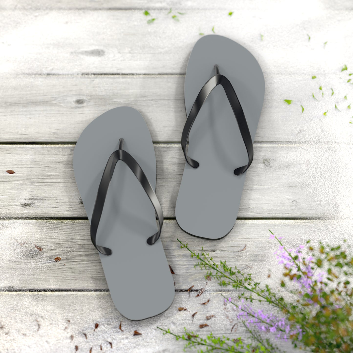 Light Gray Summer Sandals, Beach Shoes, Vacation Flip Flops, Pool Slides