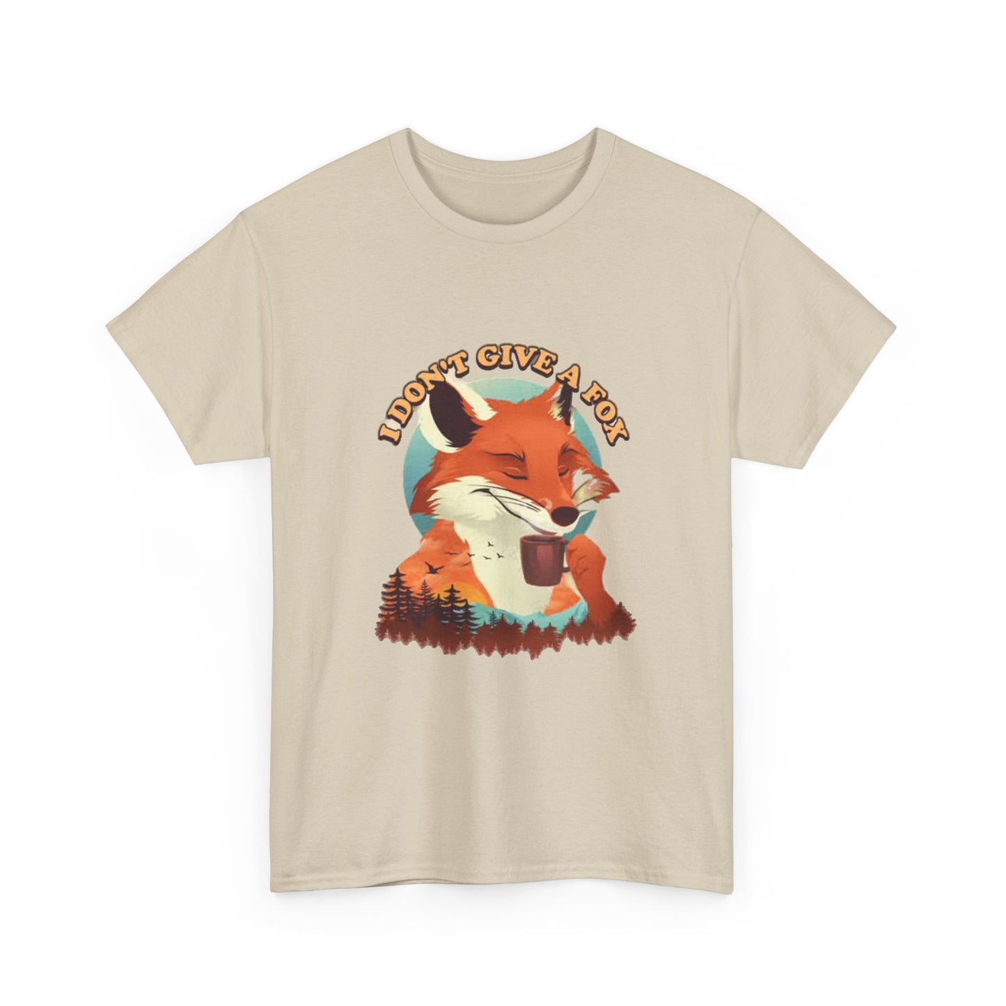 I Dont Give A Fox Shirt Funny Animal Graphic Jokes Comedy Gift Unisex Heavy
