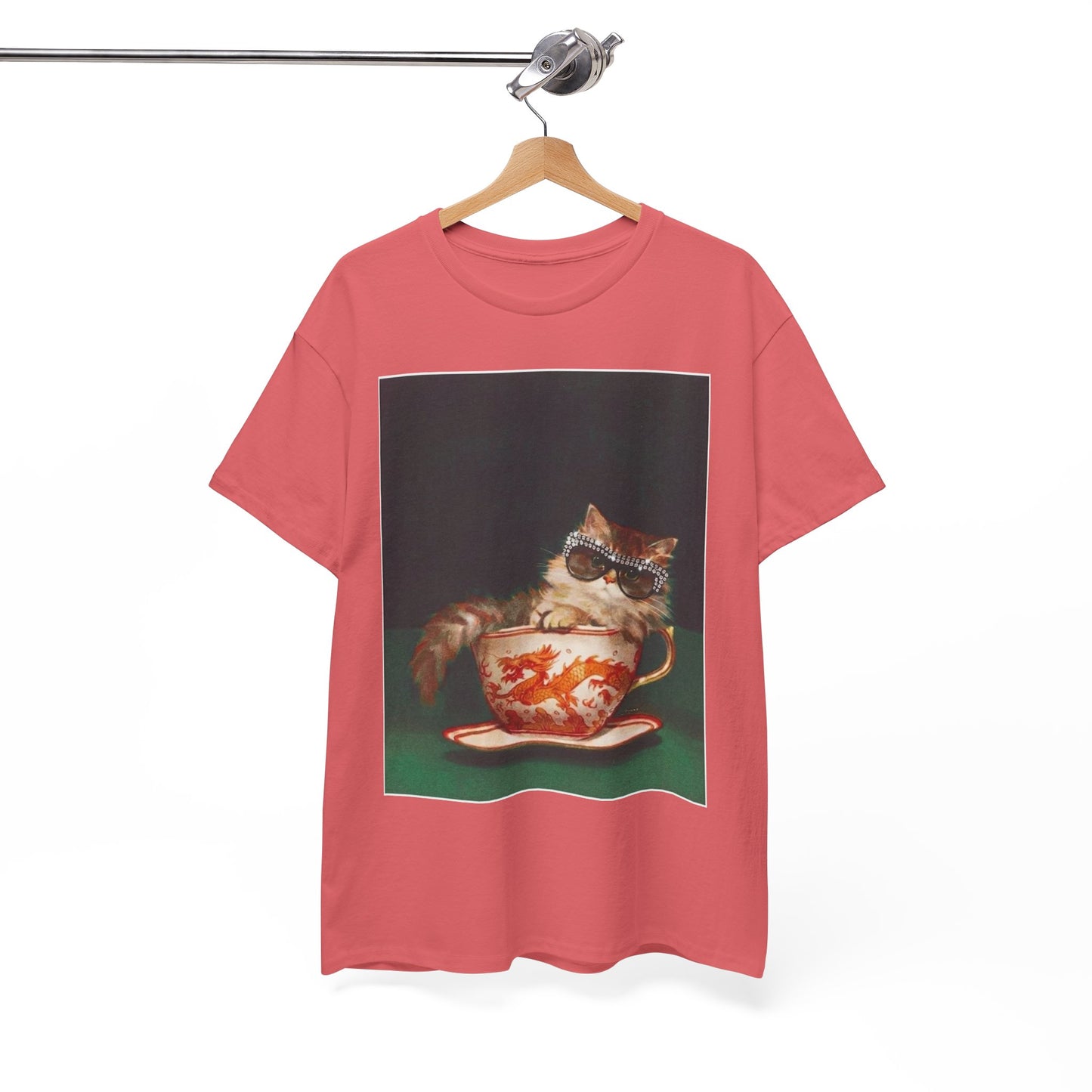 Cat in Tea Cup Graphic T Shirt