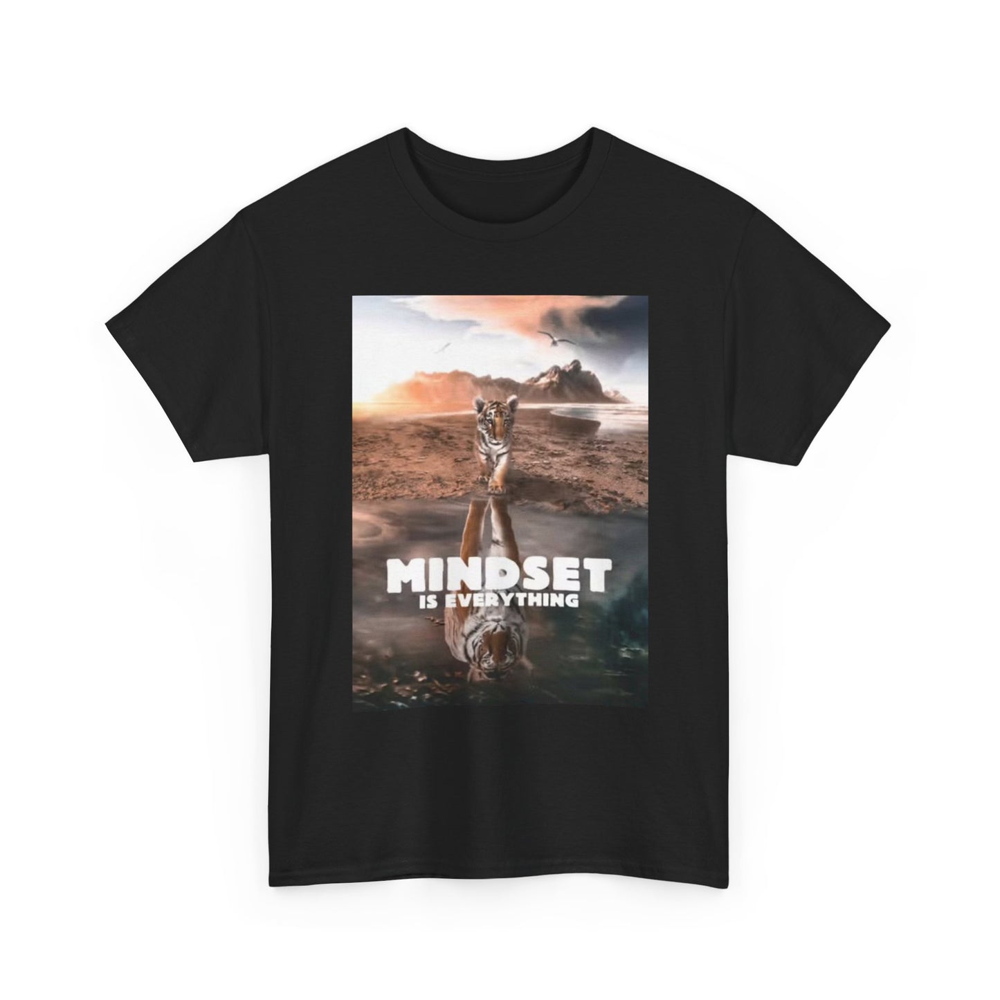 Mindset Is Everything Graphic T Shirt Tiger Art Unisex Heavy Cotton Tee
