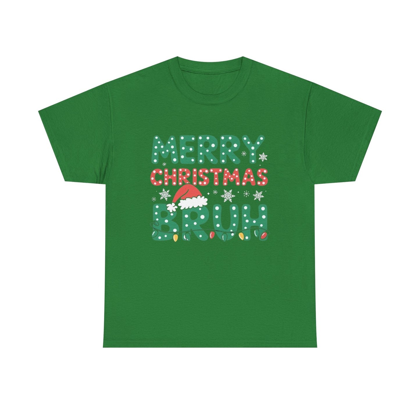 Merry Christmas Bruh Graphic T Shirt Jokes Humor NEW Unisex Heavy Cotton Tee