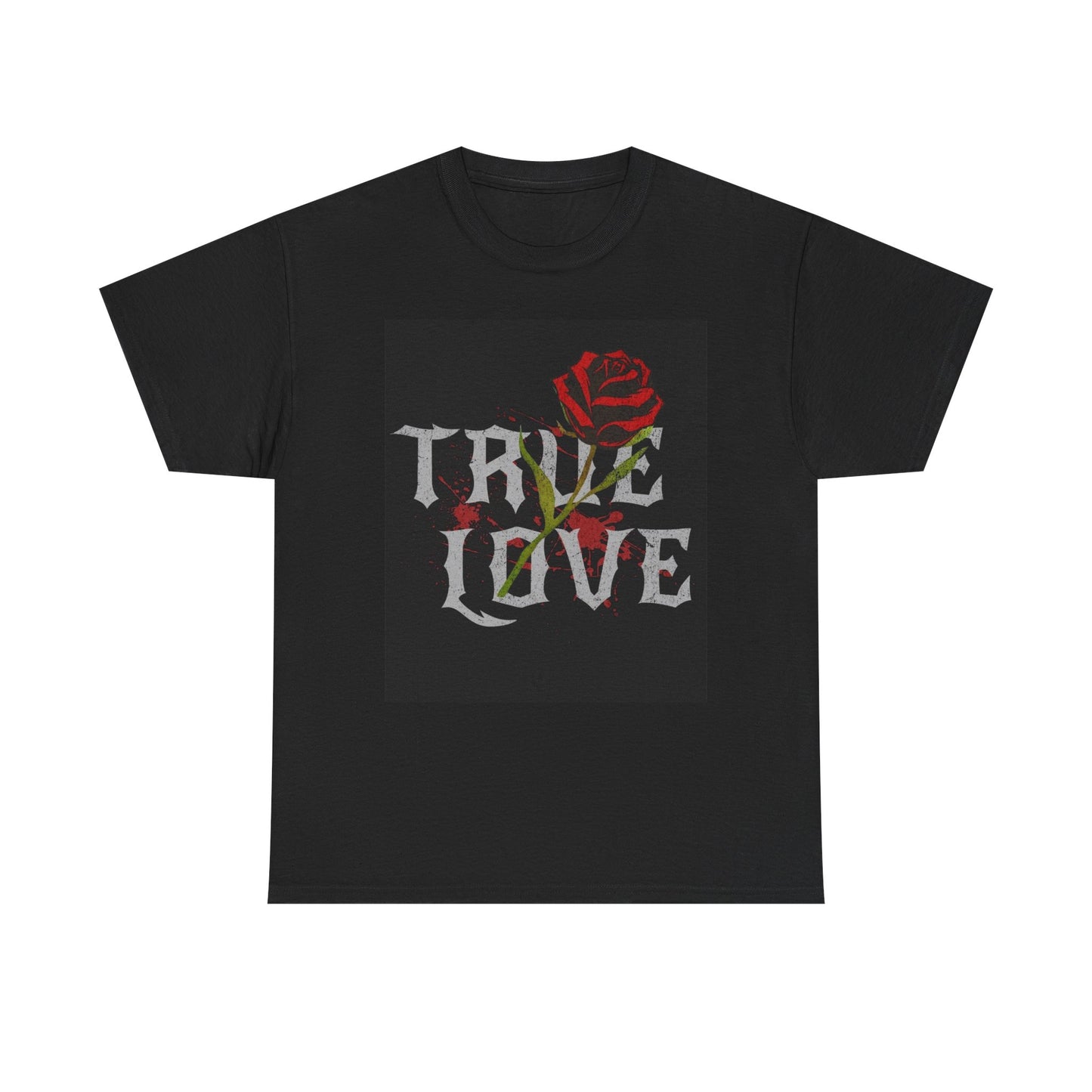 True Love Graphic T Shirt Vintage Roses Unisex Heavy Cotton Tee