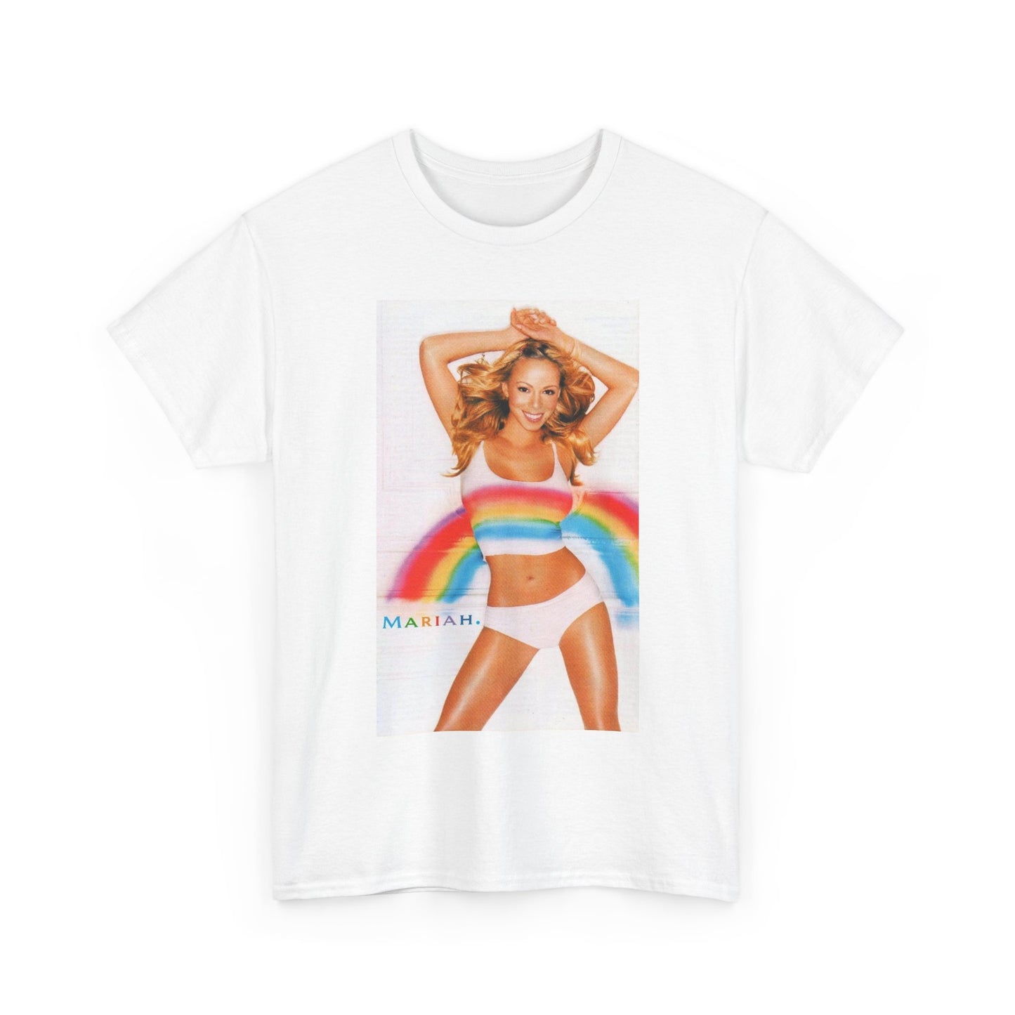 Mariah Carey T-shirt vintage Adam Sandler retro rainbow Unisex Heavy Cotton Tee