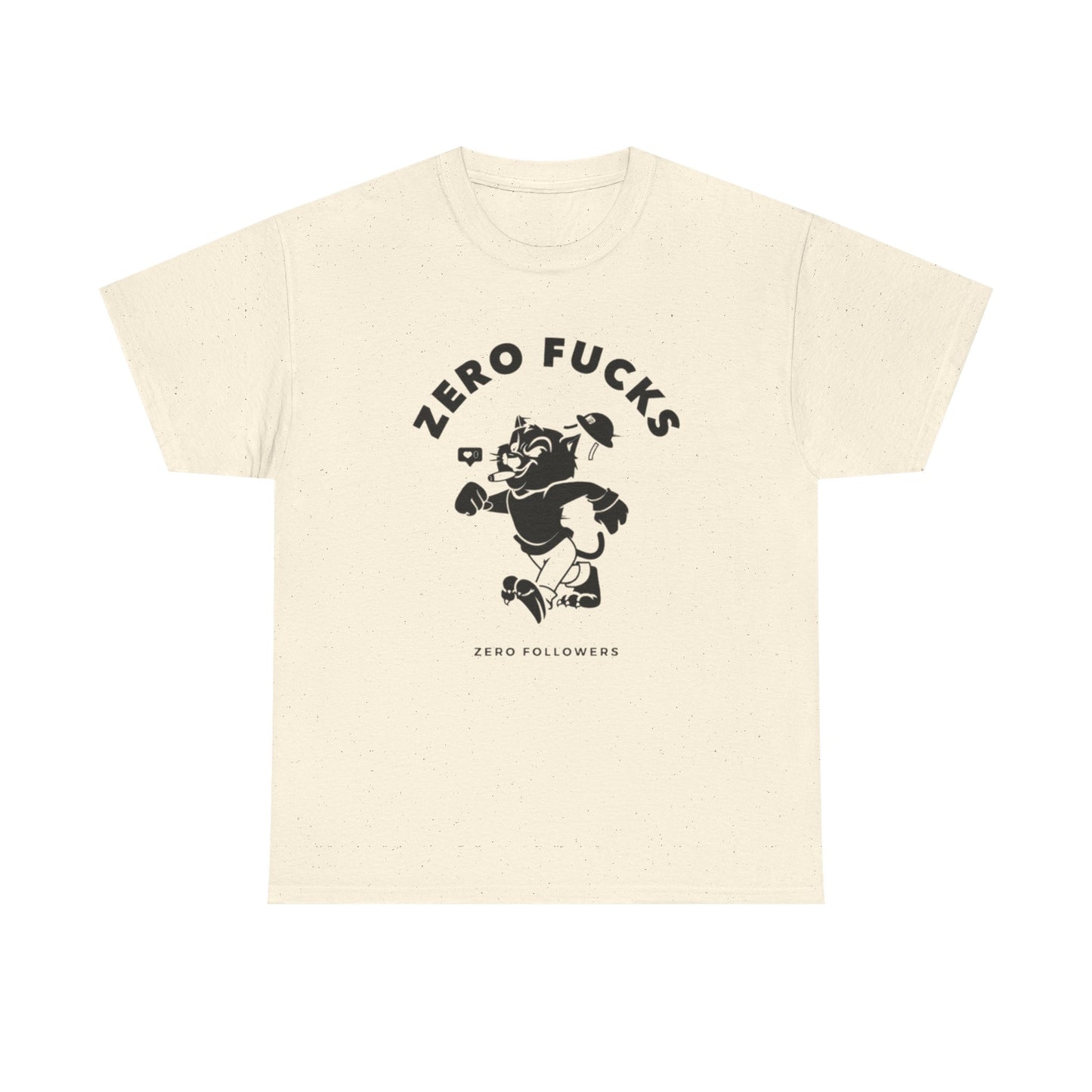 No Cares Zero Followers Graphic T Shirt Unisex Heavy Cotton Tee