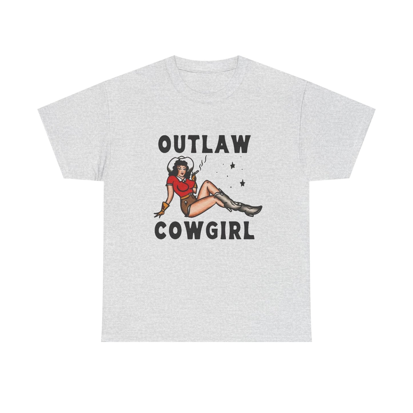 Outlaw Cowgirl Vintage Graphic T Shirt Unisex Heavy Cotton Tee GIFT NEW