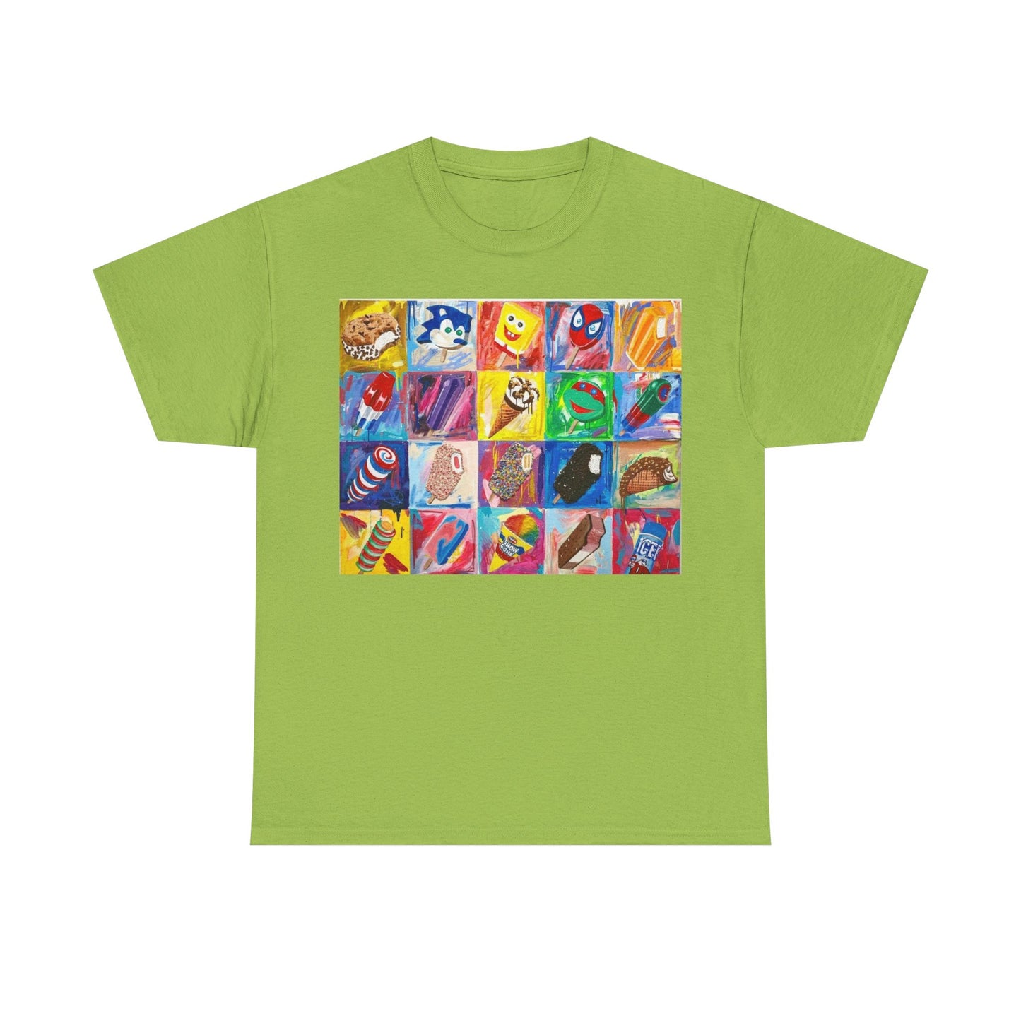 Ice Cream T-shirt Vintage Menu Nostalgia retro art Unisex Heavy Cotton Tee
