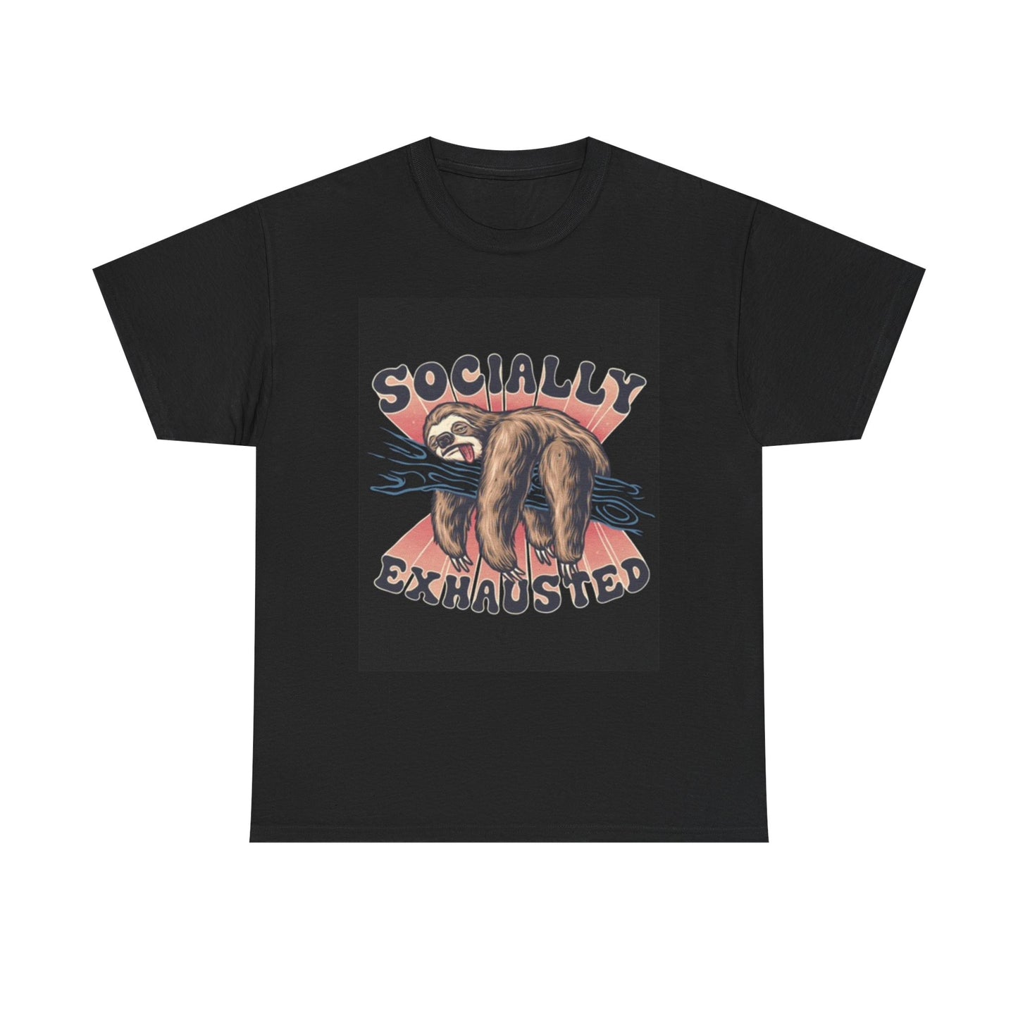 Socially Exhausted Graphic T Shirt Funny Koala Bear Unisex Heavy Cotton Tee