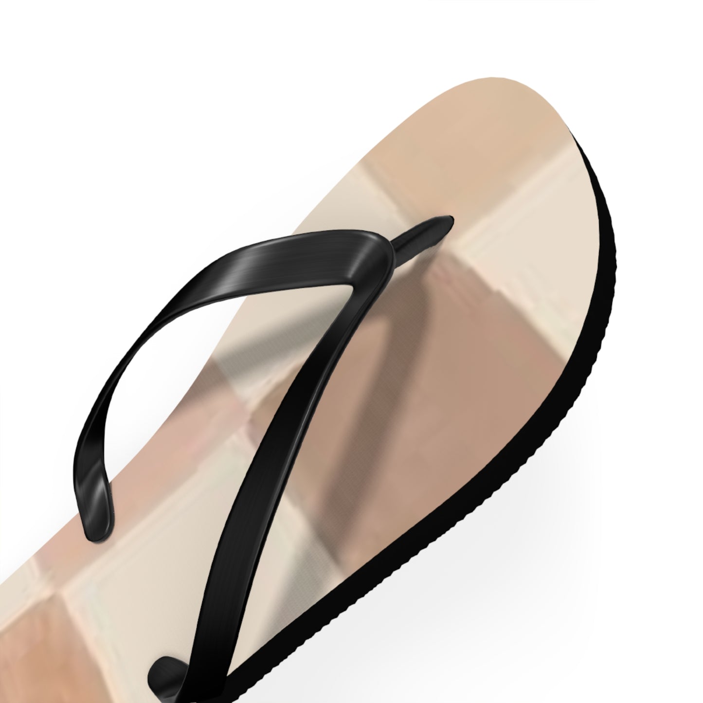Tan Checkered Sandals, Beach Shoes, Vacation Flip Flops, Pool Slides
