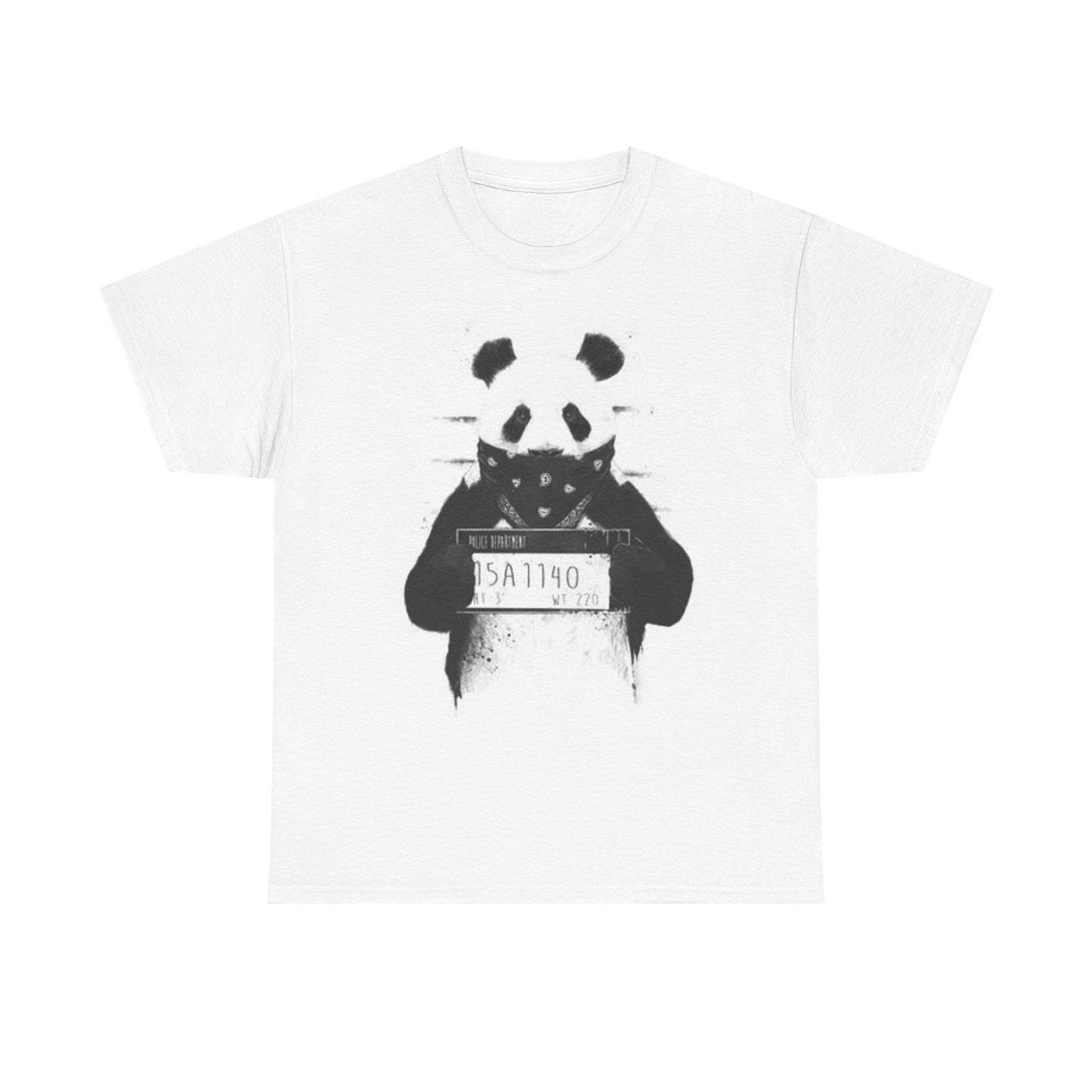Panda Mugshot T Shirt Graphic Unisex Heavy Cotton Tee