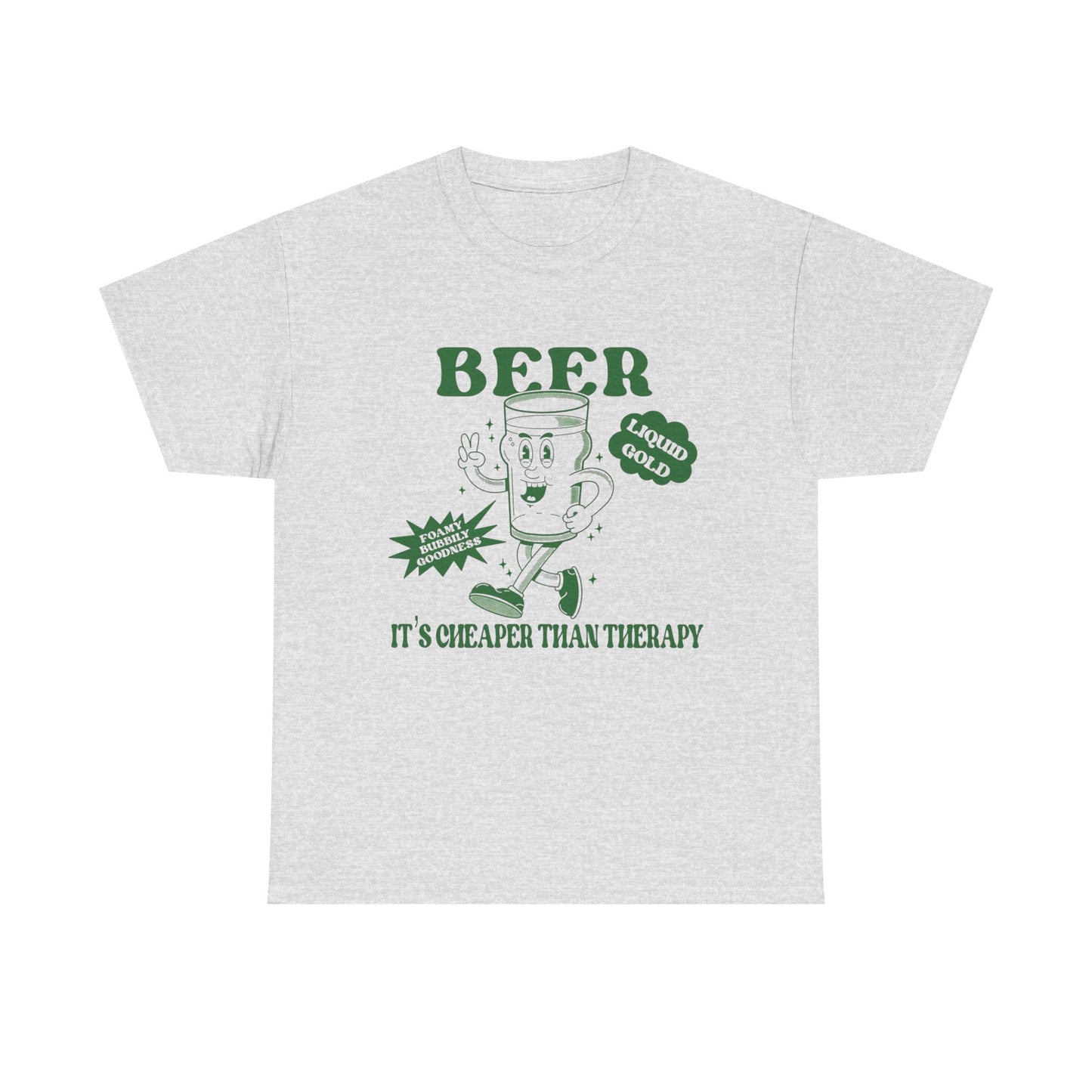 Beer Cheaper Than Therapy Funny Graphic T Shirt ADULT NEW