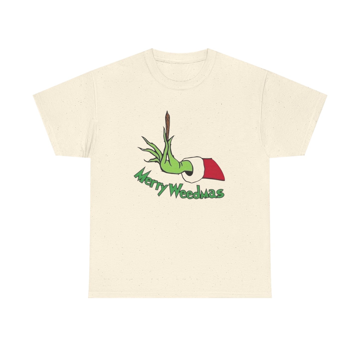 Merry Weedmas Funny Christmas Weed Graphic T Shirt Unisex NEW Heavy Cotton Tee
