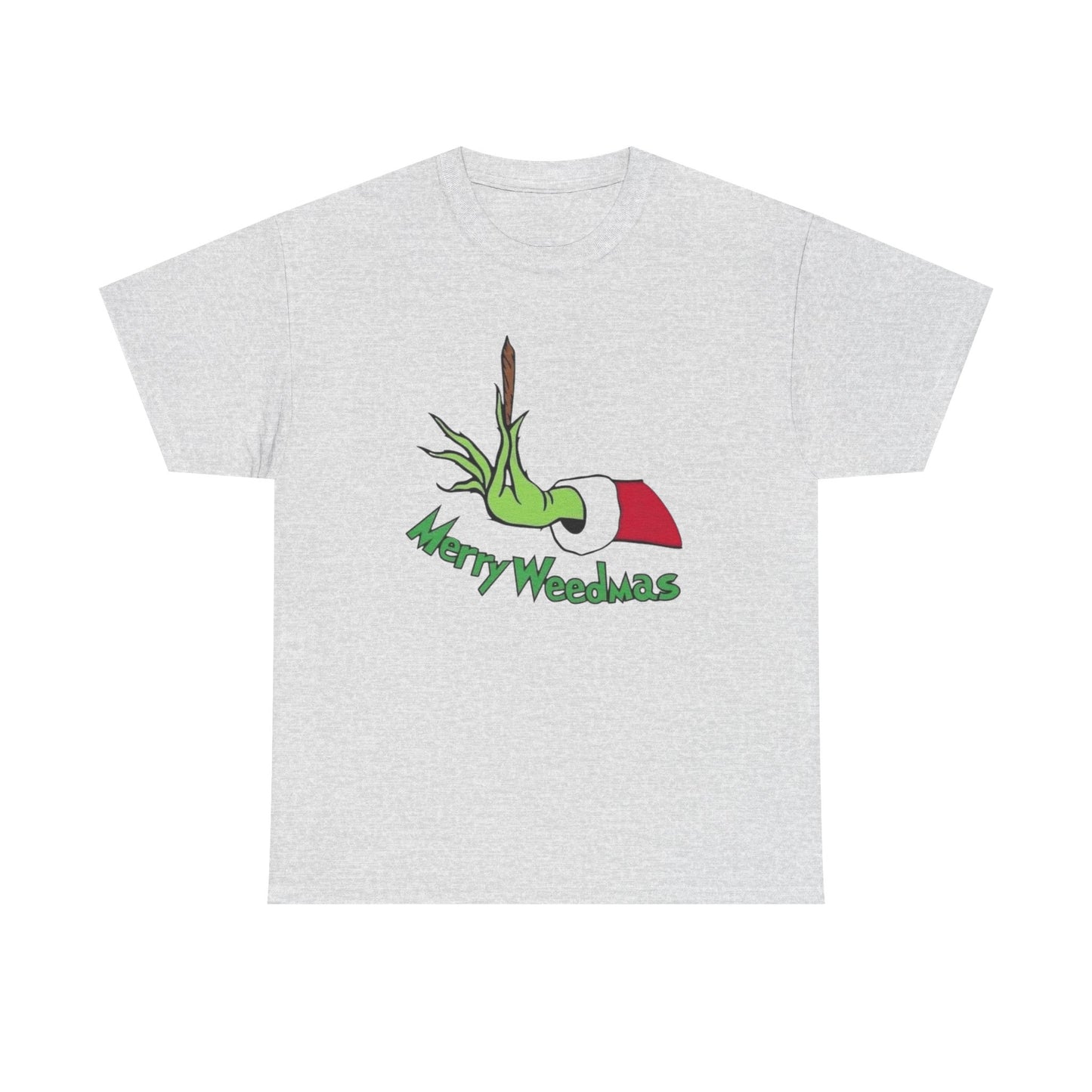 Merry Weedmas Funny Christmas Weed Graphic T Shirt Unisex NEW Heavy Cotton Tee