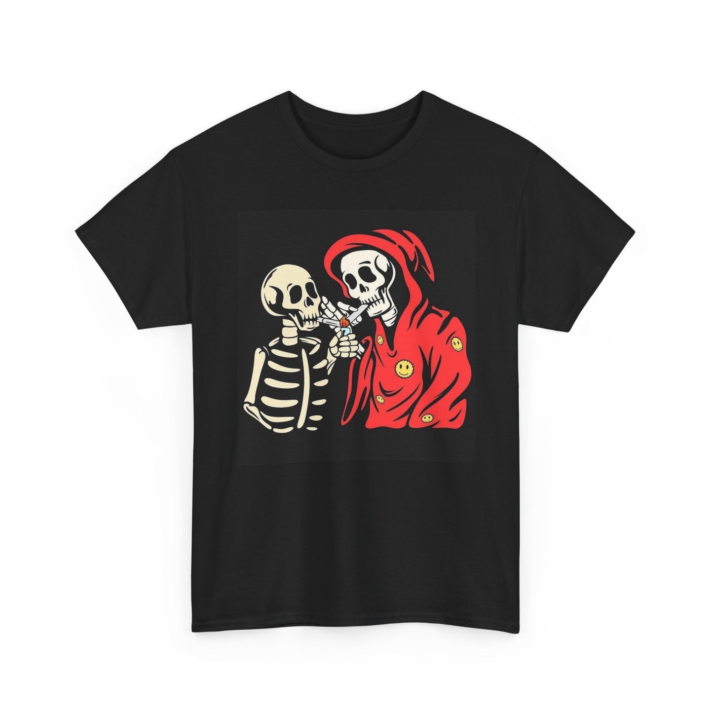 Skeleton Smoking Weed Vintage Graphic T Shirt NEW Cotton Tee Gift