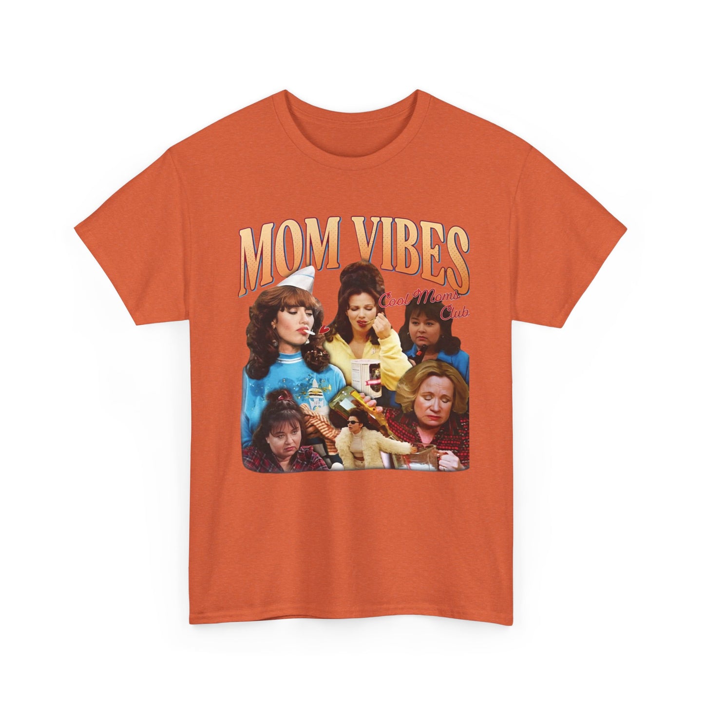 Mom Vibes Retro Graphic T Shirt Vintage Womens Funny 90s Cotton Tee
