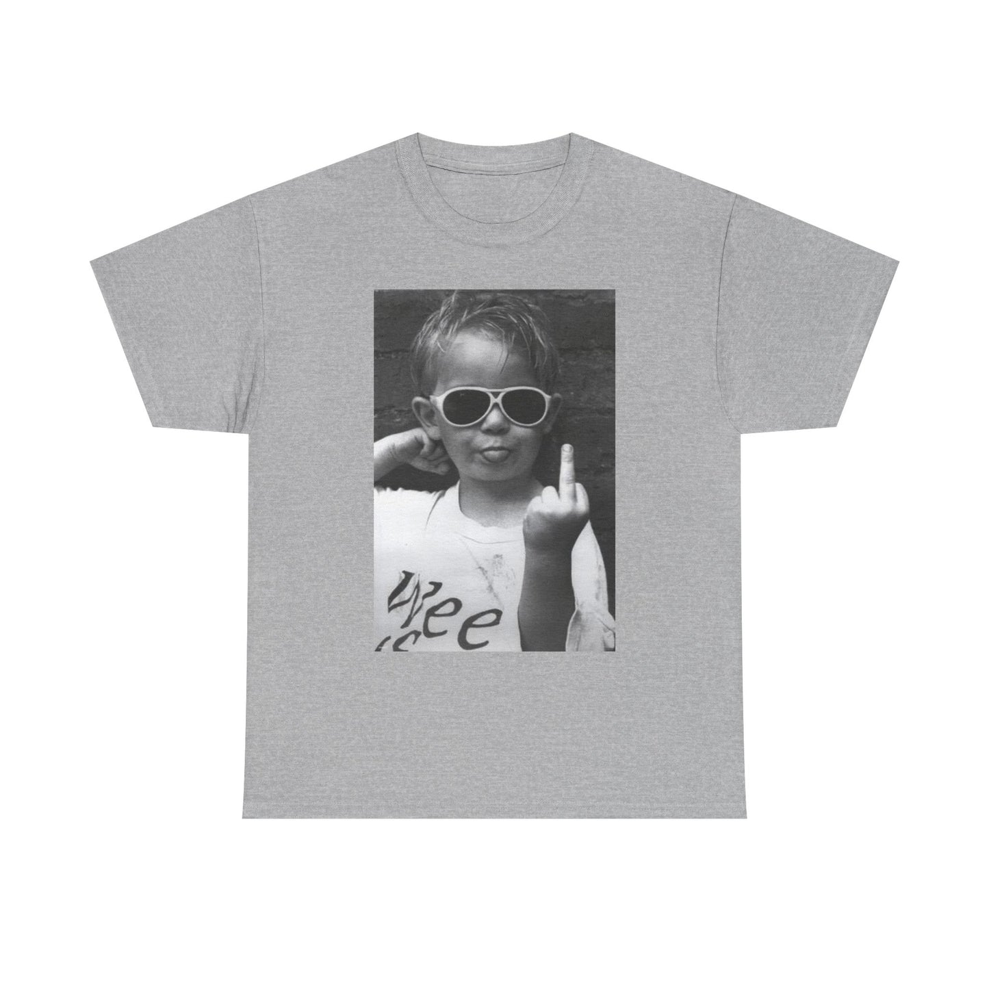 Middle Finger Funny Kid Graphic T Shirt Jokes Unisex Heavy Cotton Tee